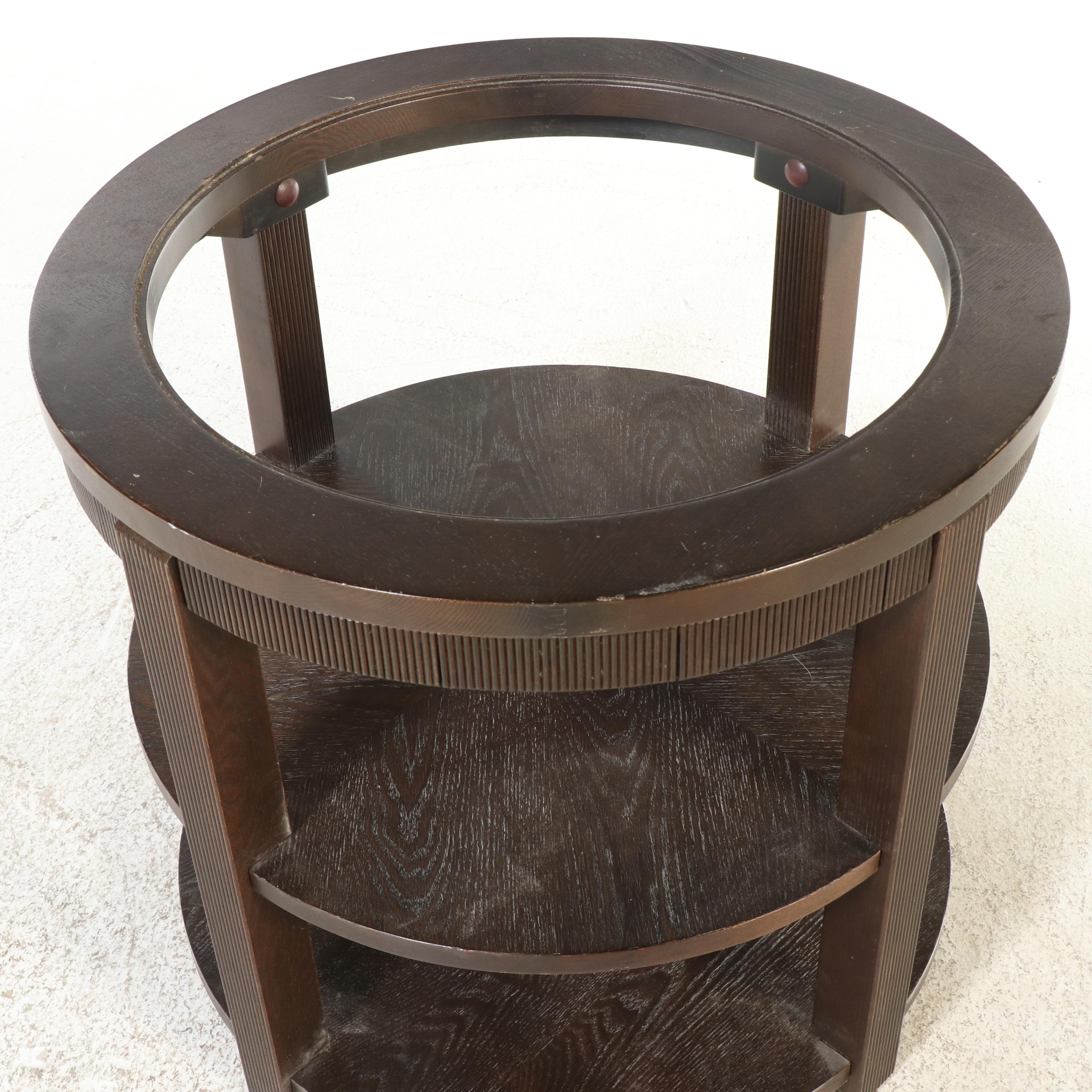 Contemporary Wood Three-Tier Side Table