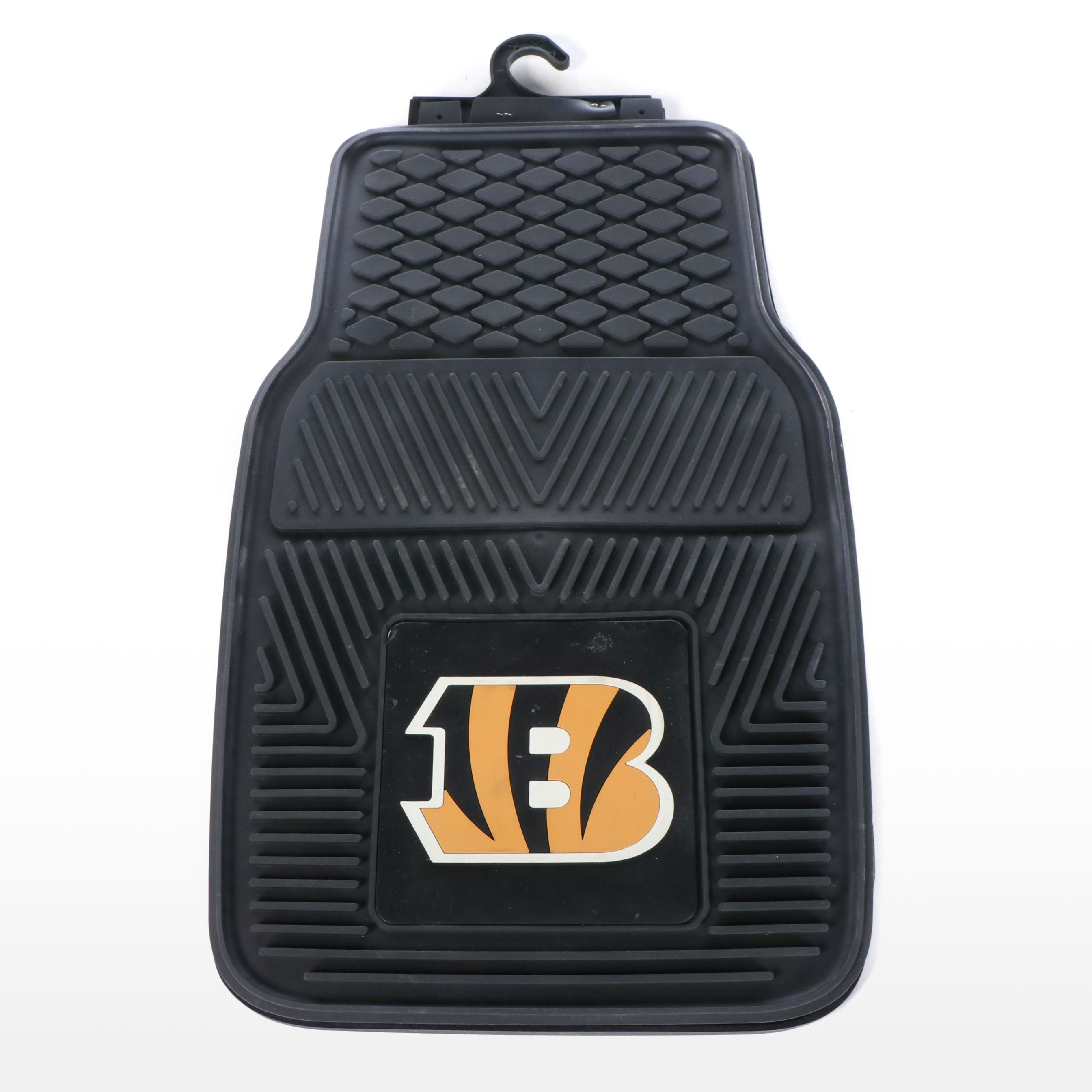 Rubber Car Floor Mat with Cincinnati Bengals Decal