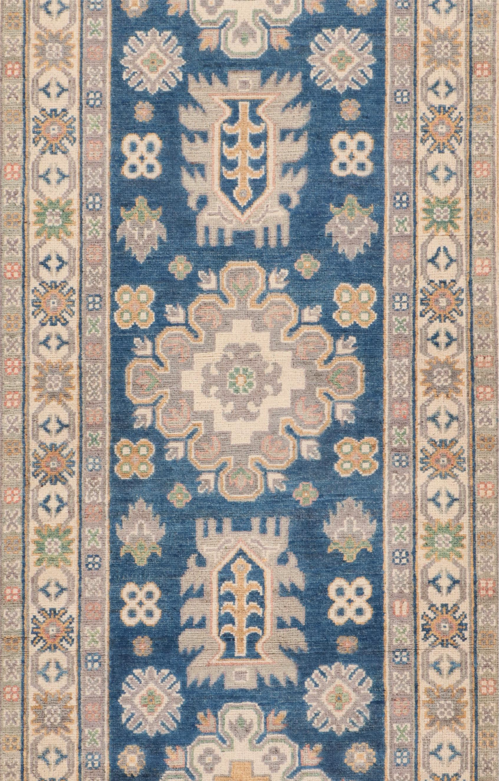 2'5 x 9'9 Hand-Knotted Afghan Kazak Carpet Runner