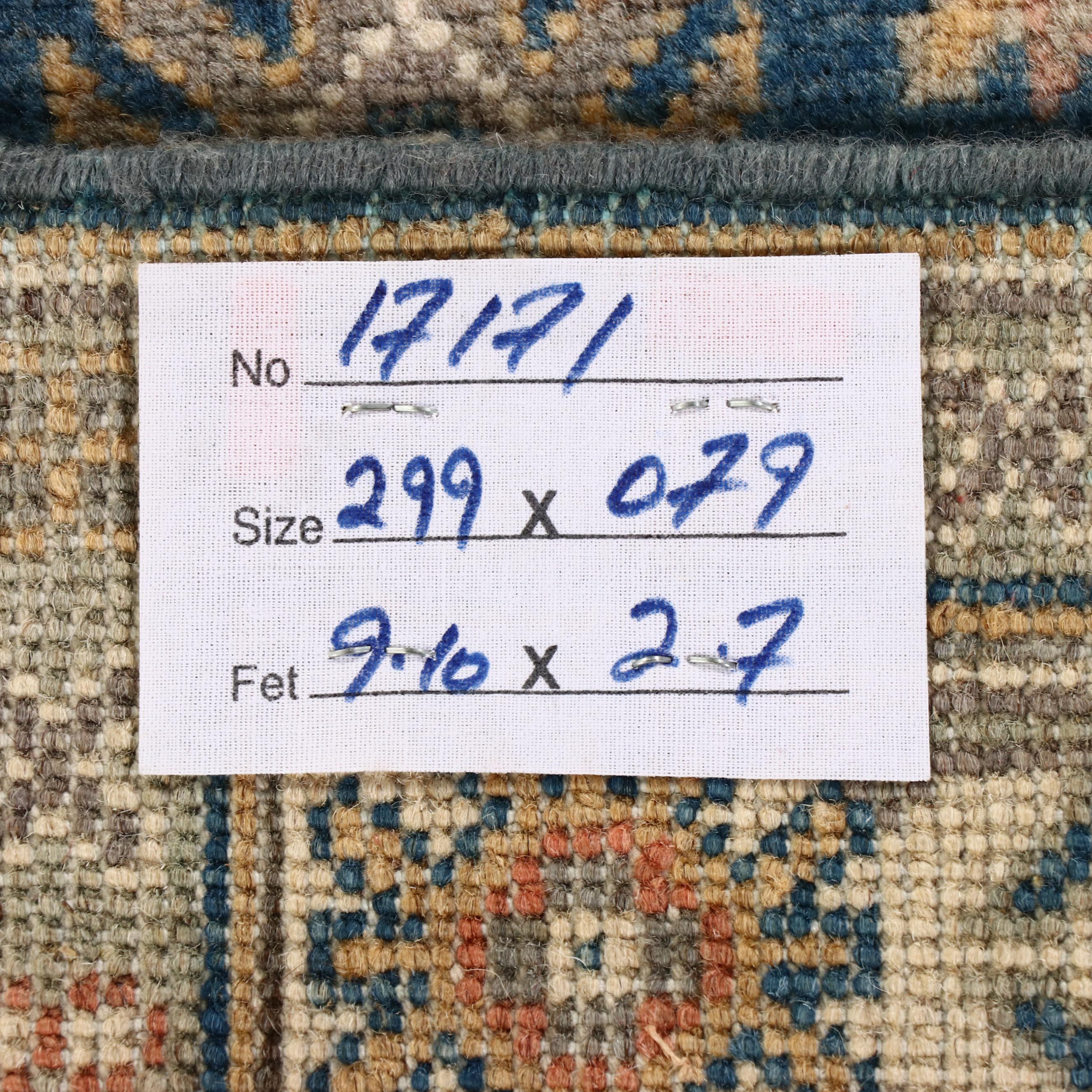 2'5 x 9'9 Hand-Knotted Afghan Kazak Carpet Runner