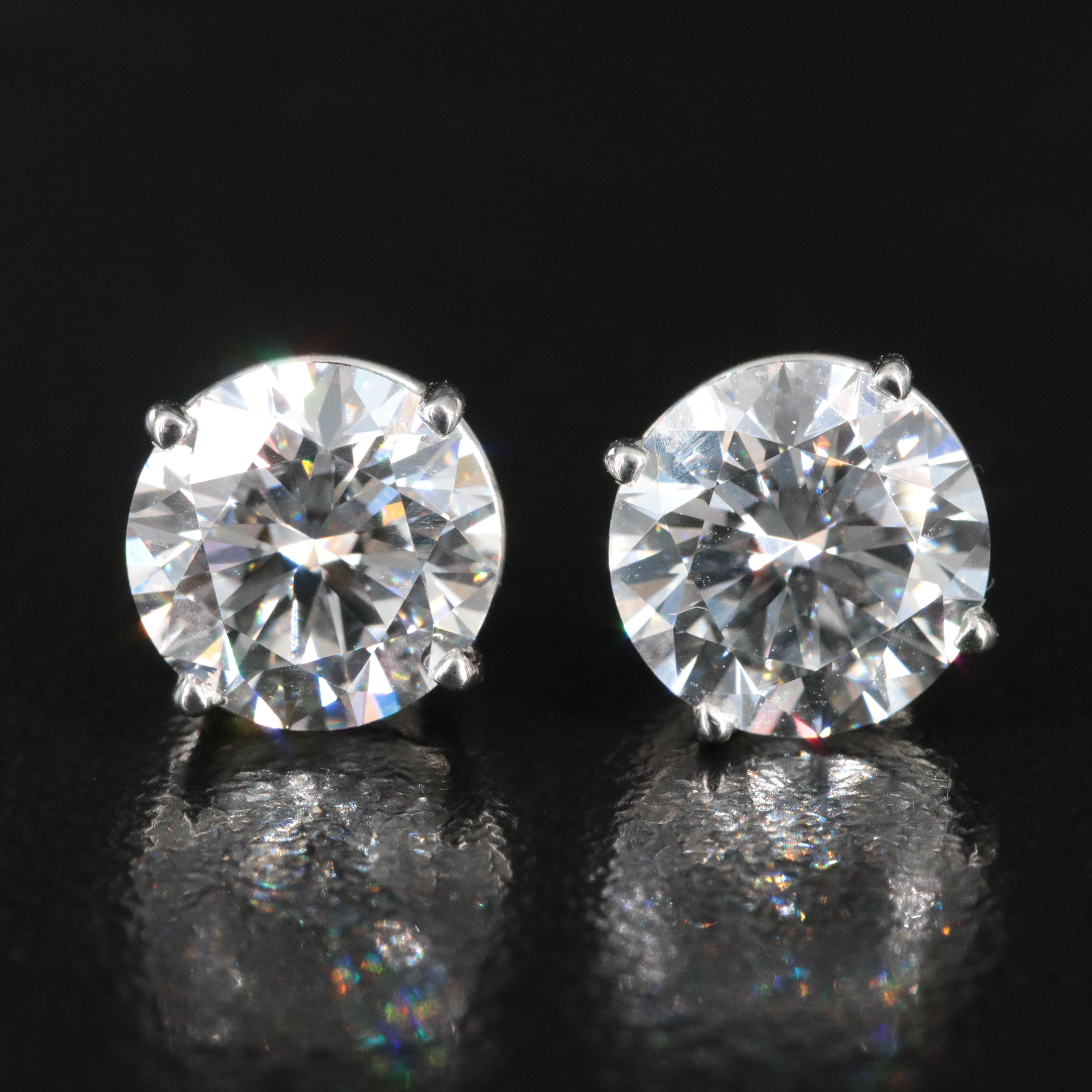 Platinum 4.17 CTW Lab Grown Diamond Stud Earrings with IGI Reports