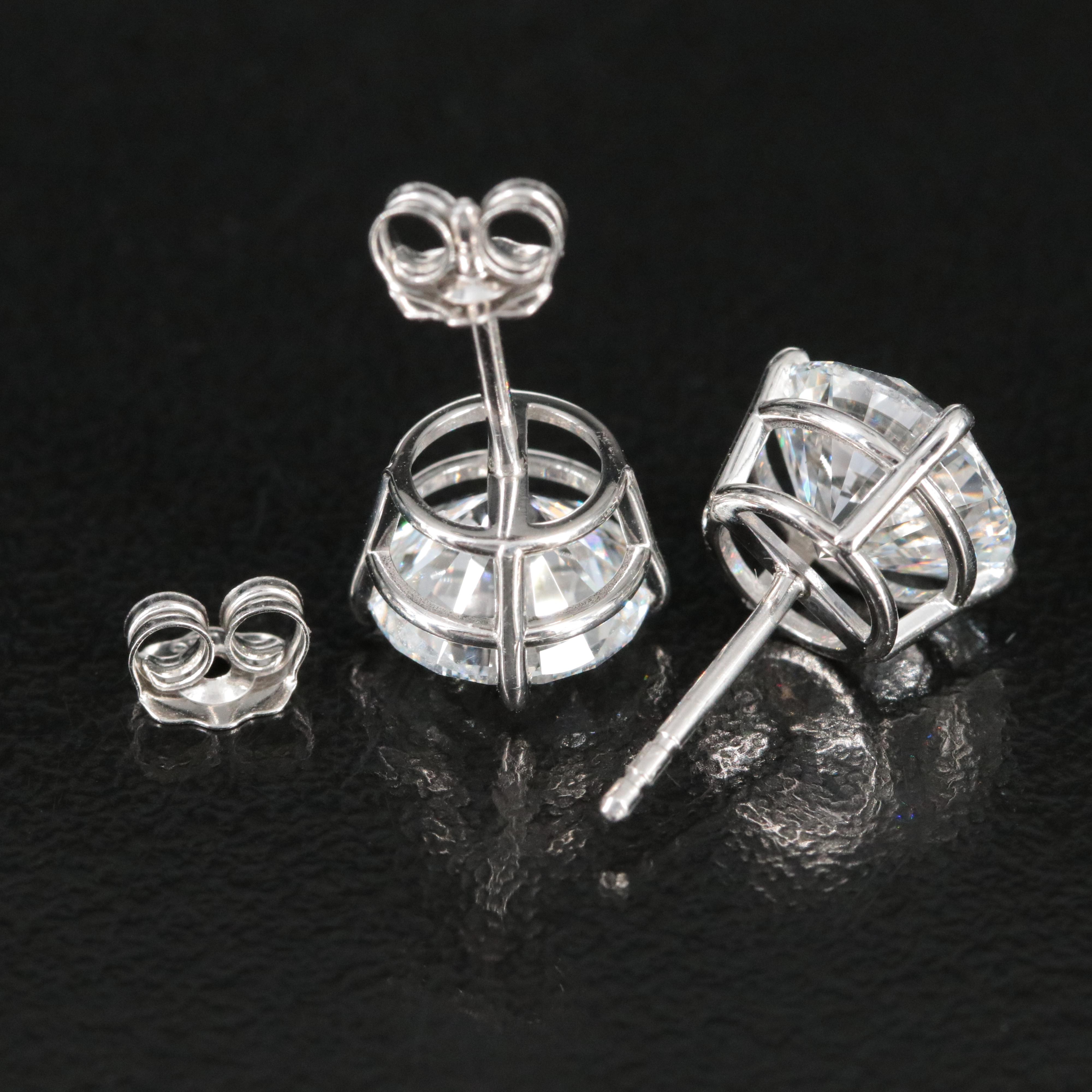 Platinum 4.17 CTW Lab Grown Diamond Stud Earrings with IGI Reports