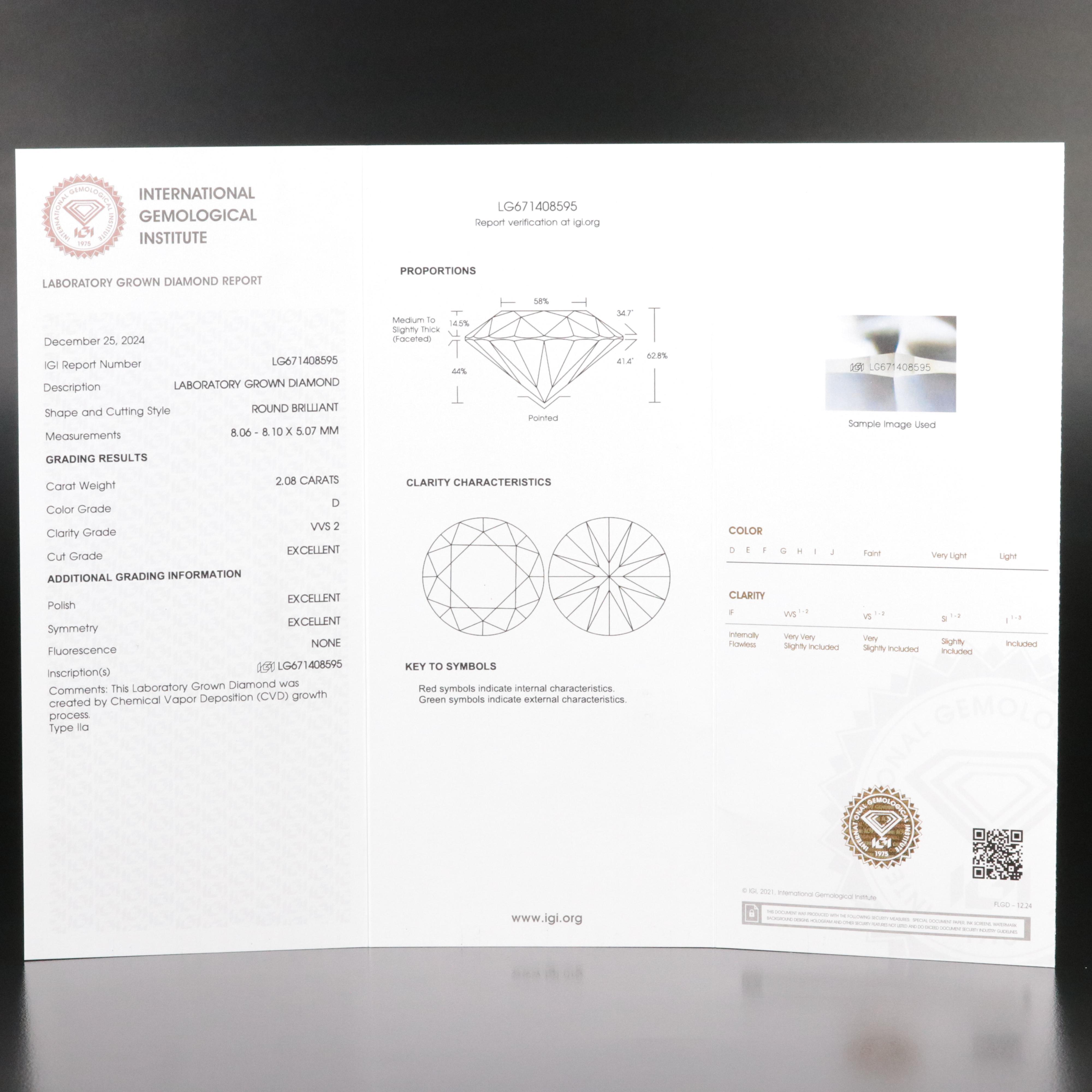 Platinum 4.17 CTW Lab Grown Diamond Stud Earrings with IGI Reports