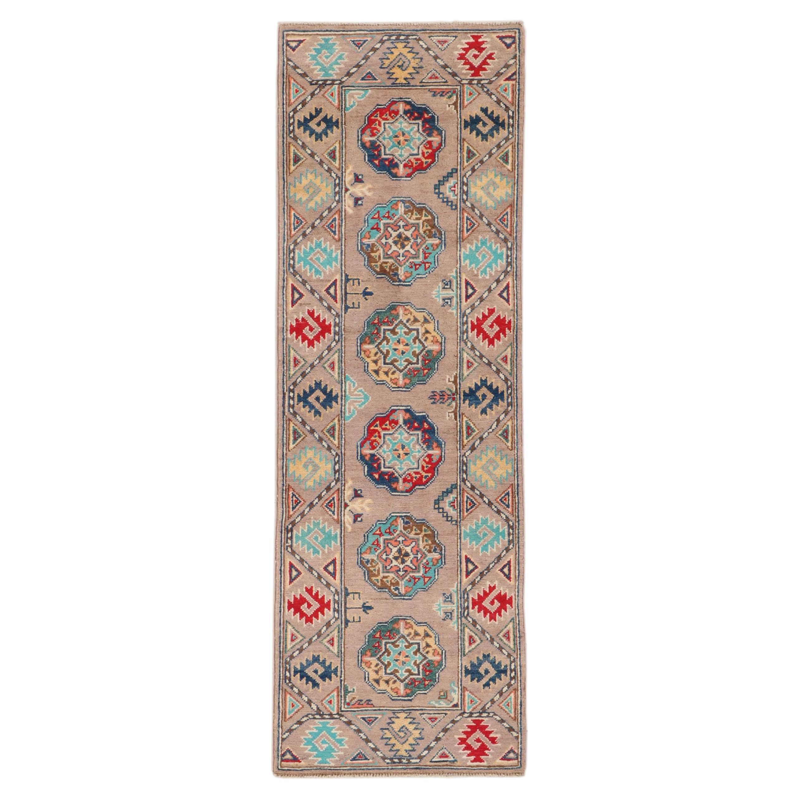 1'11 x 5'11 Hand-Knotted Afghan Kazak Carpet Runner