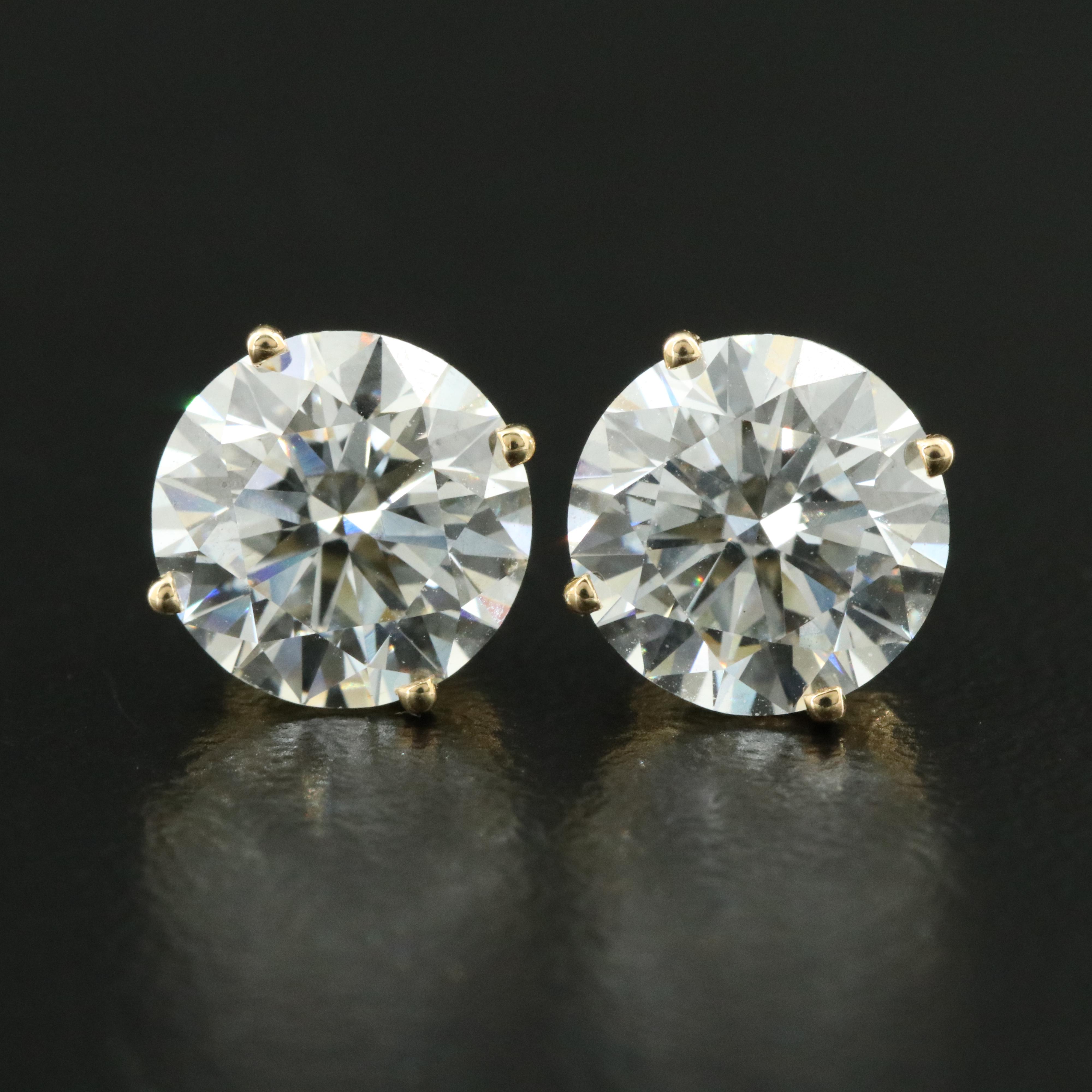 18K 3.98 CTW Lab Grown Diamond Stud Earrings with IGI Reports