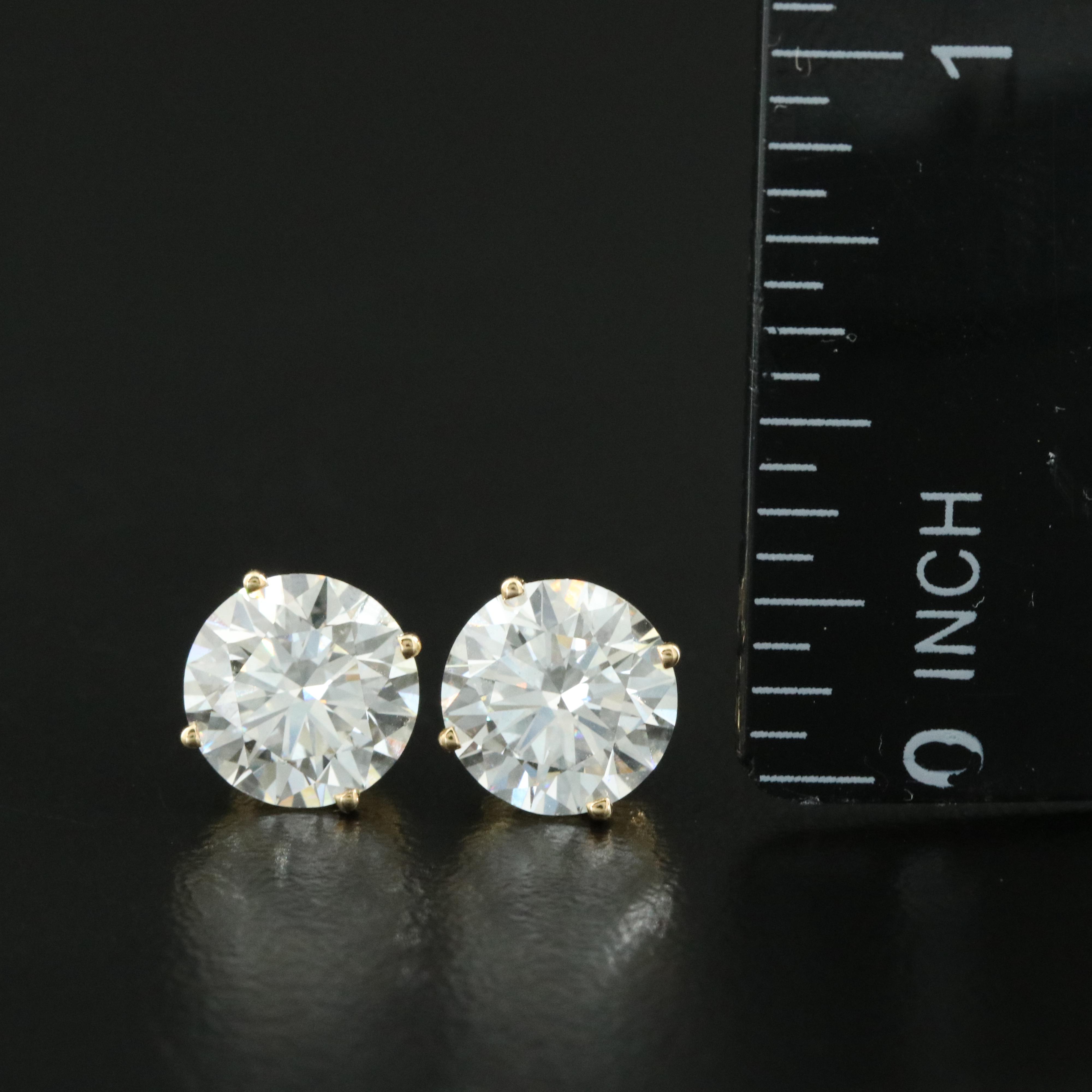 18K 3.98 CTW Lab Grown Diamond Stud Earrings with IGI Reports