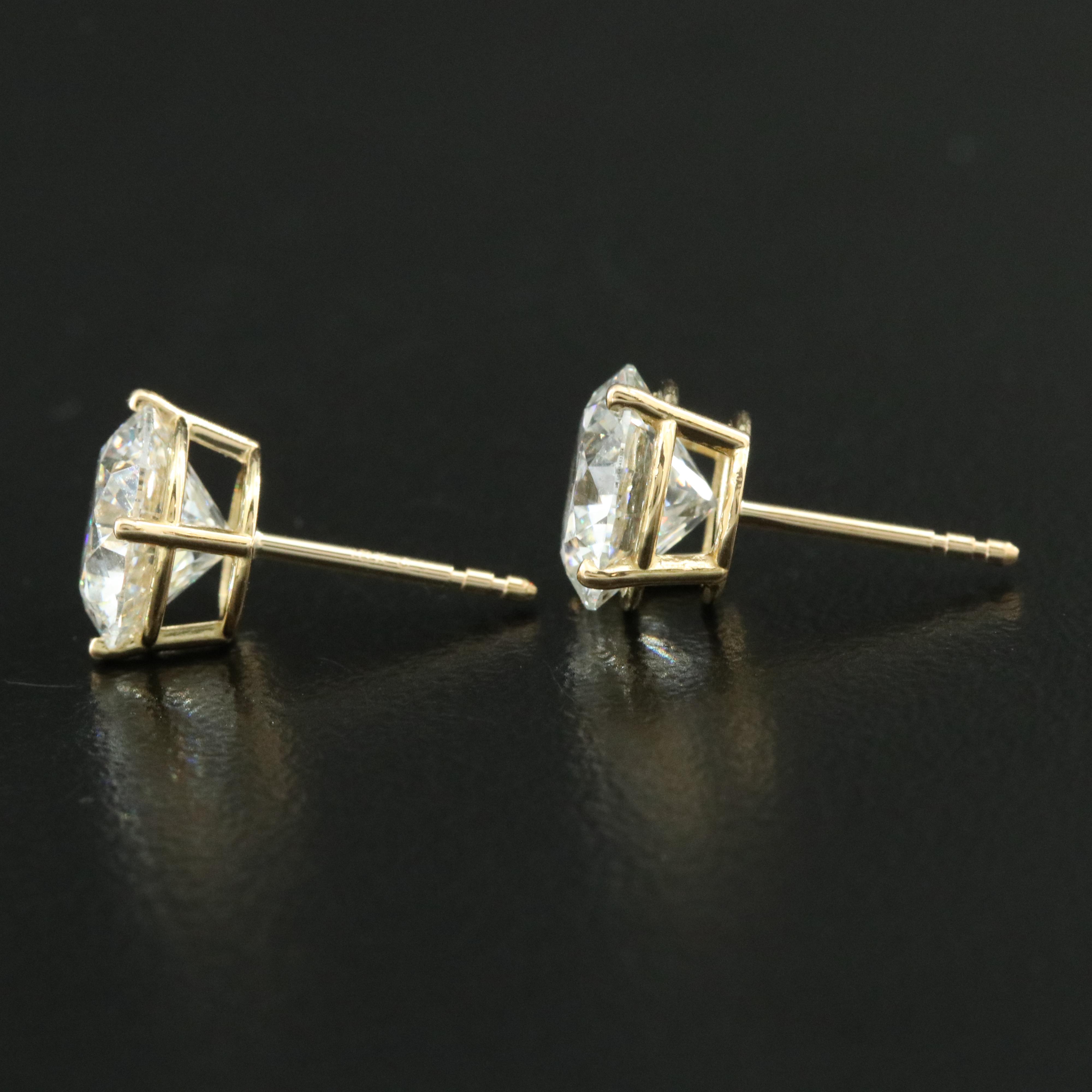 18K 3.98 CTW Lab Grown Diamond Stud Earrings with IGI Reports