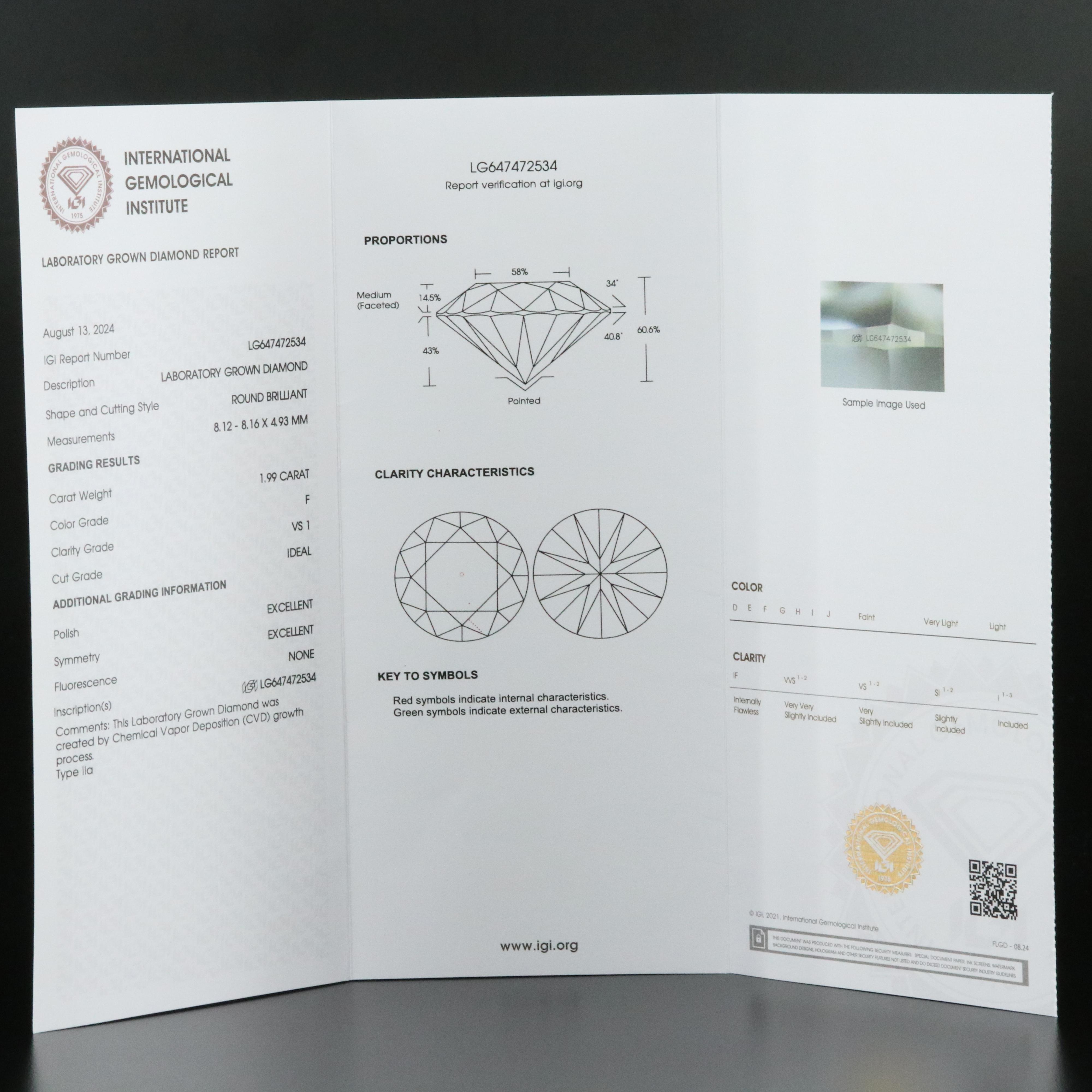 18K 3.98 CTW Lab Grown Diamond Stud Earrings with IGI Reports