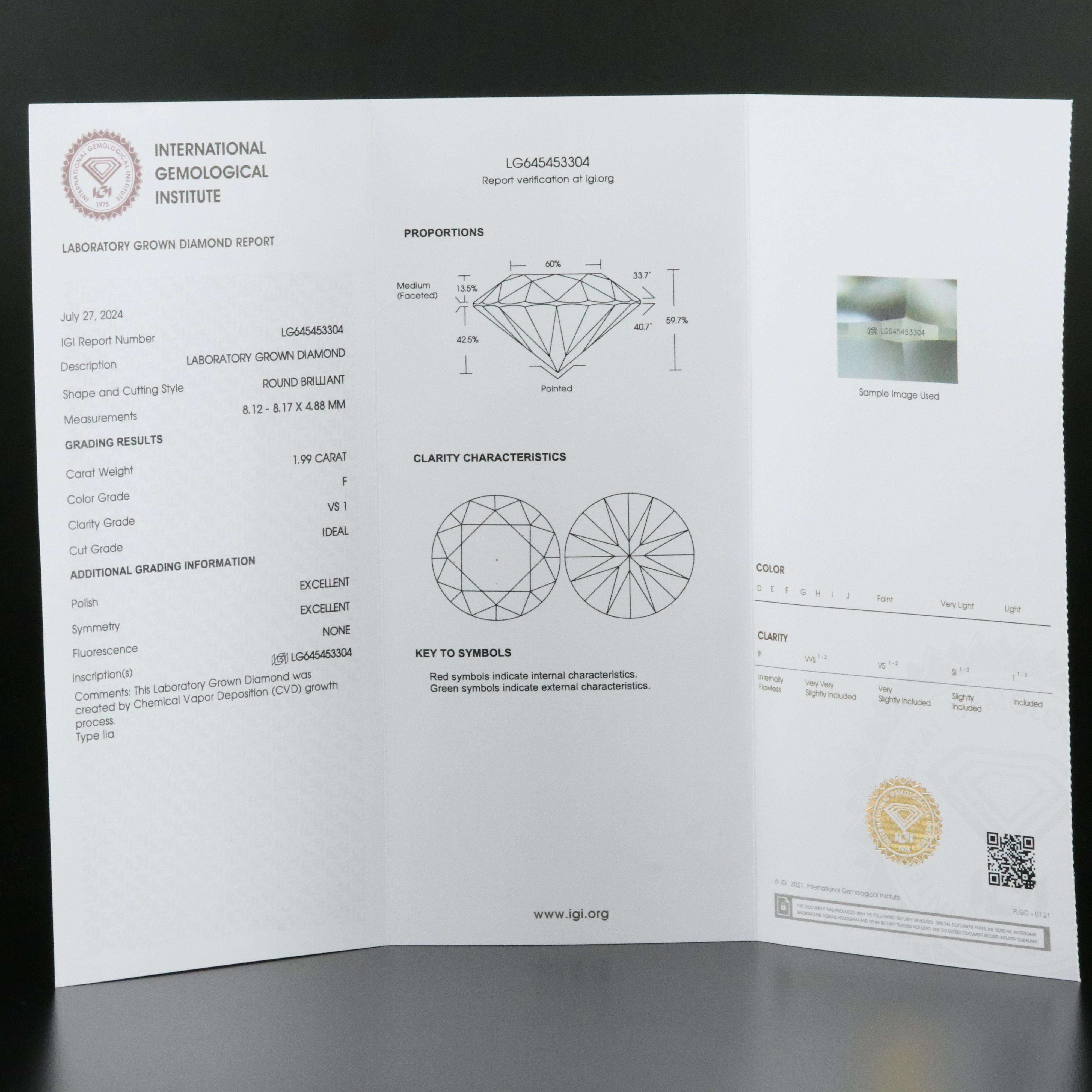 18K 3.98 CTW Lab Grown Diamond Stud Earrings with IGI Reports