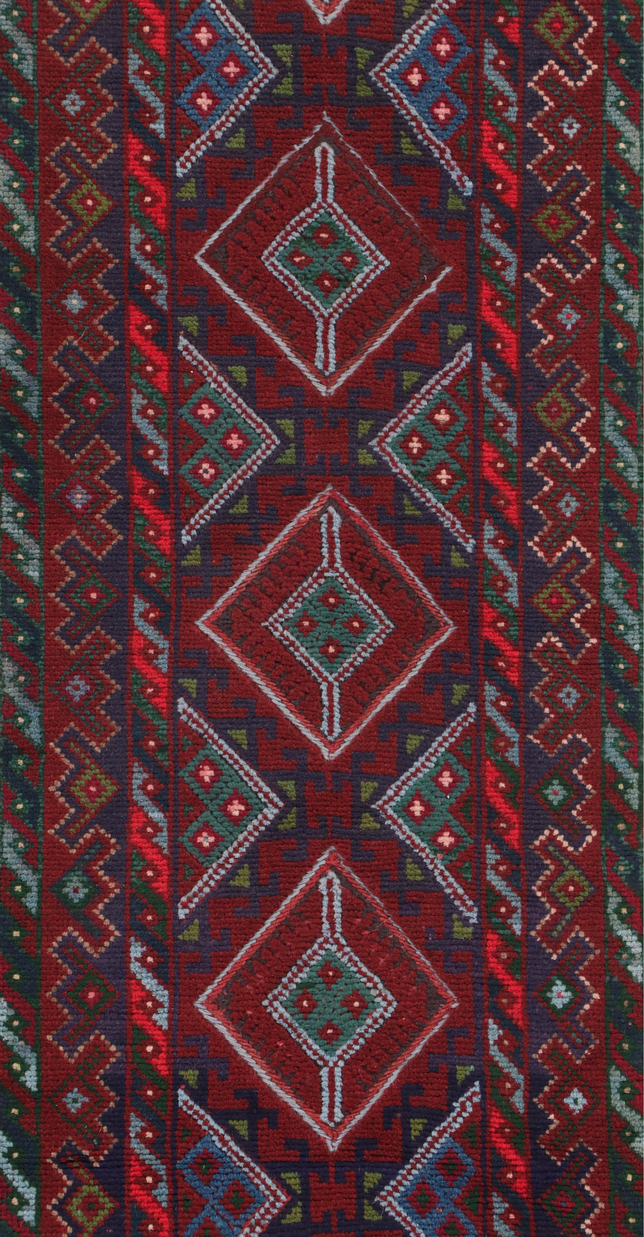 2'2 x 12'2 Handwoven Afghan Mashwani Carpet Runner