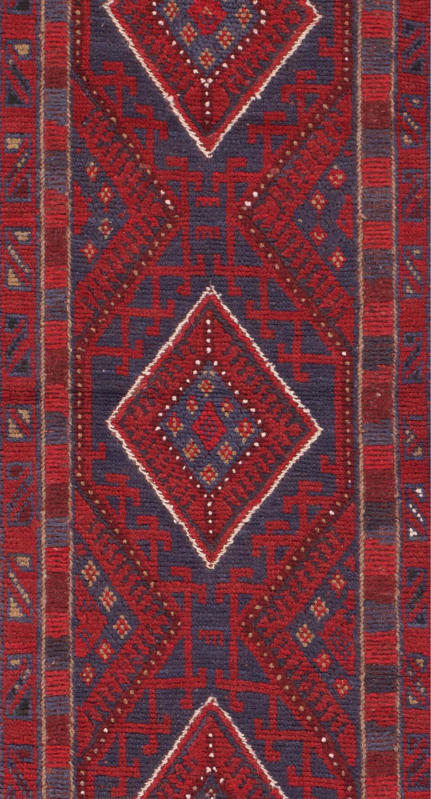 1'11 x 8'1 Handwoven Afghan Mashwani Carpet Runner