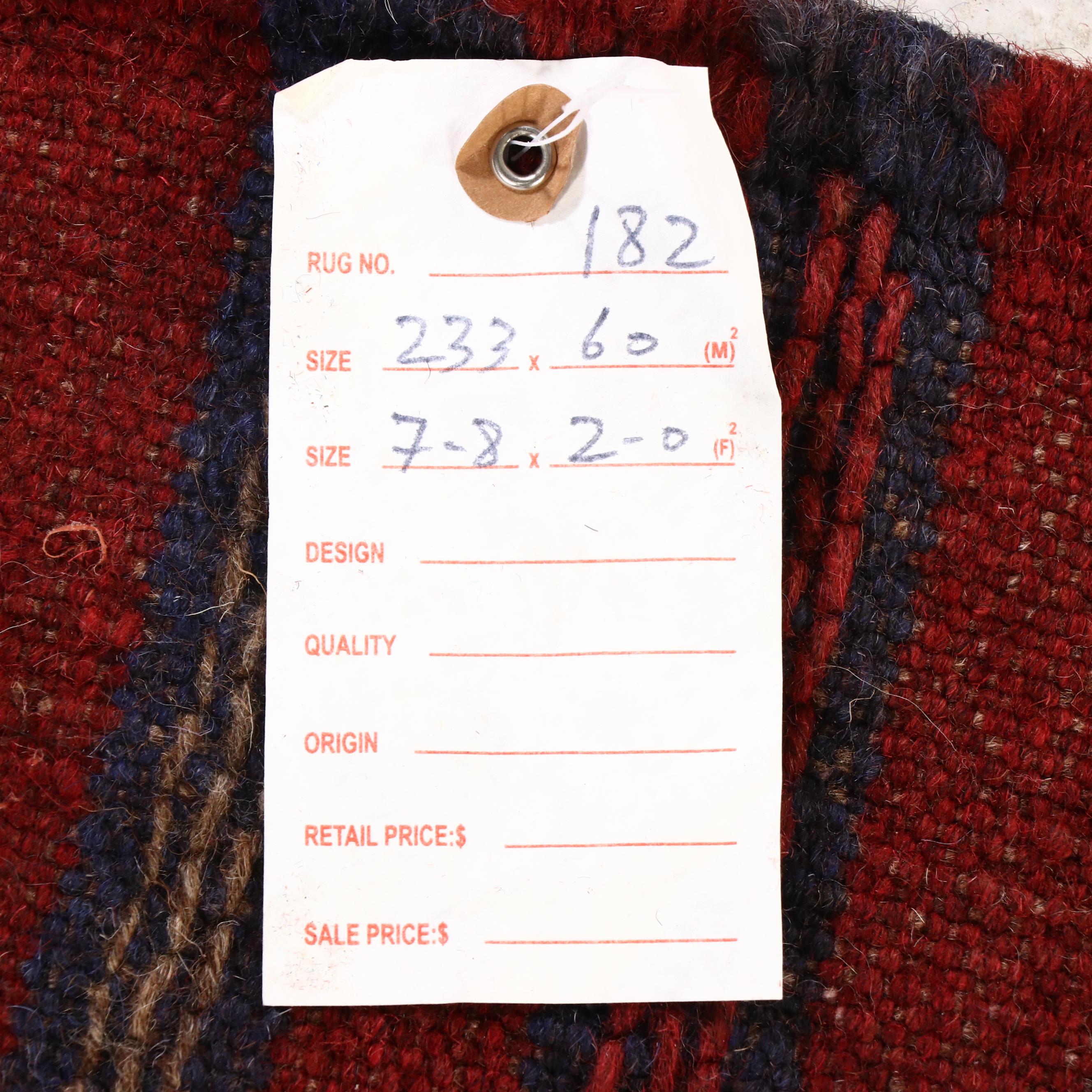 2'1 x 7'10 Handwoven Afghan Mashwani Carpet Runner