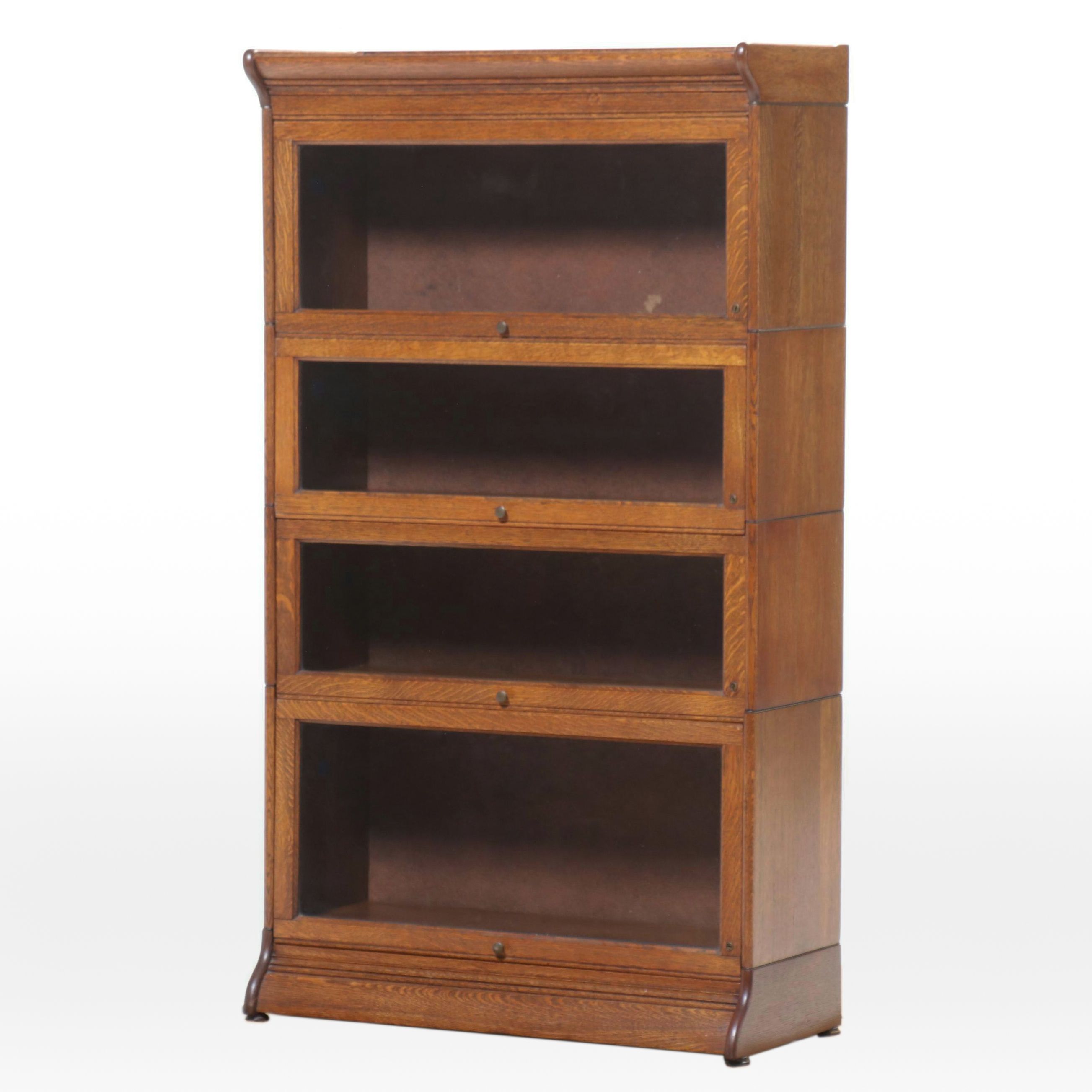 American Quartersawn Oak Four-Stack Barrister's Bookcase, Early 20th Century