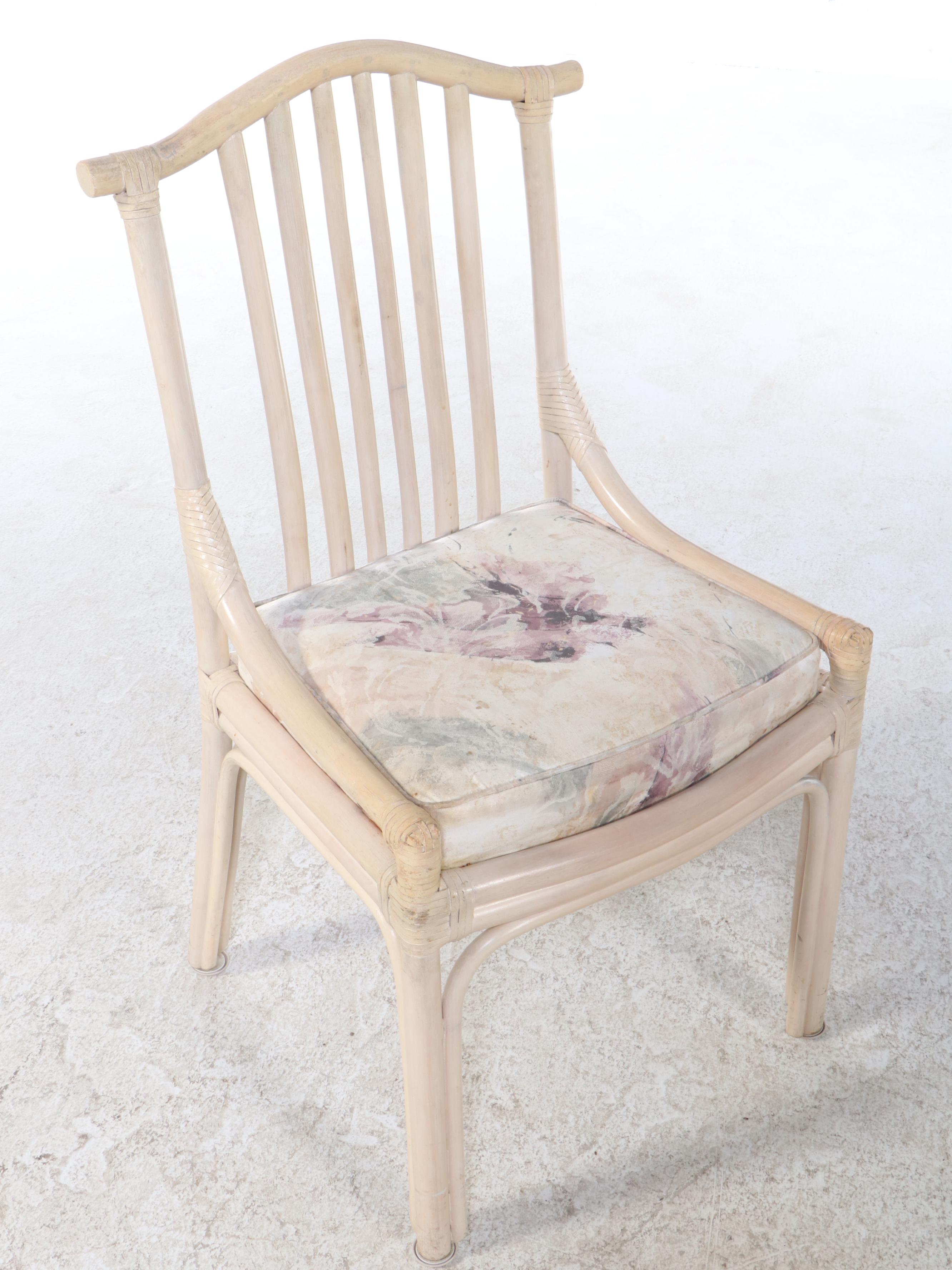 Five Piece Rattan Patio Dining Set with Glass Top Table