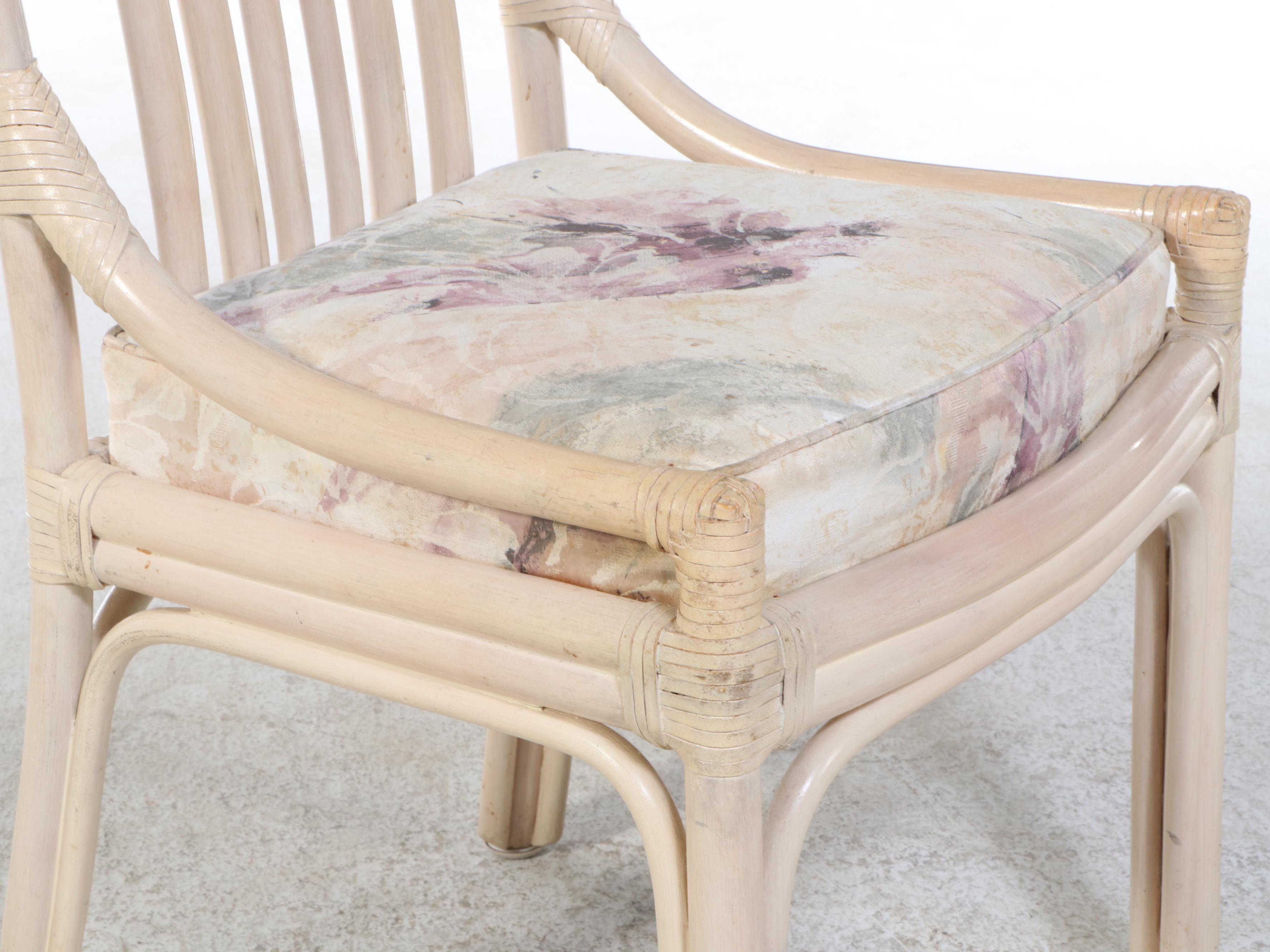 Five Piece Rattan Patio Dining Set with Glass Top Table