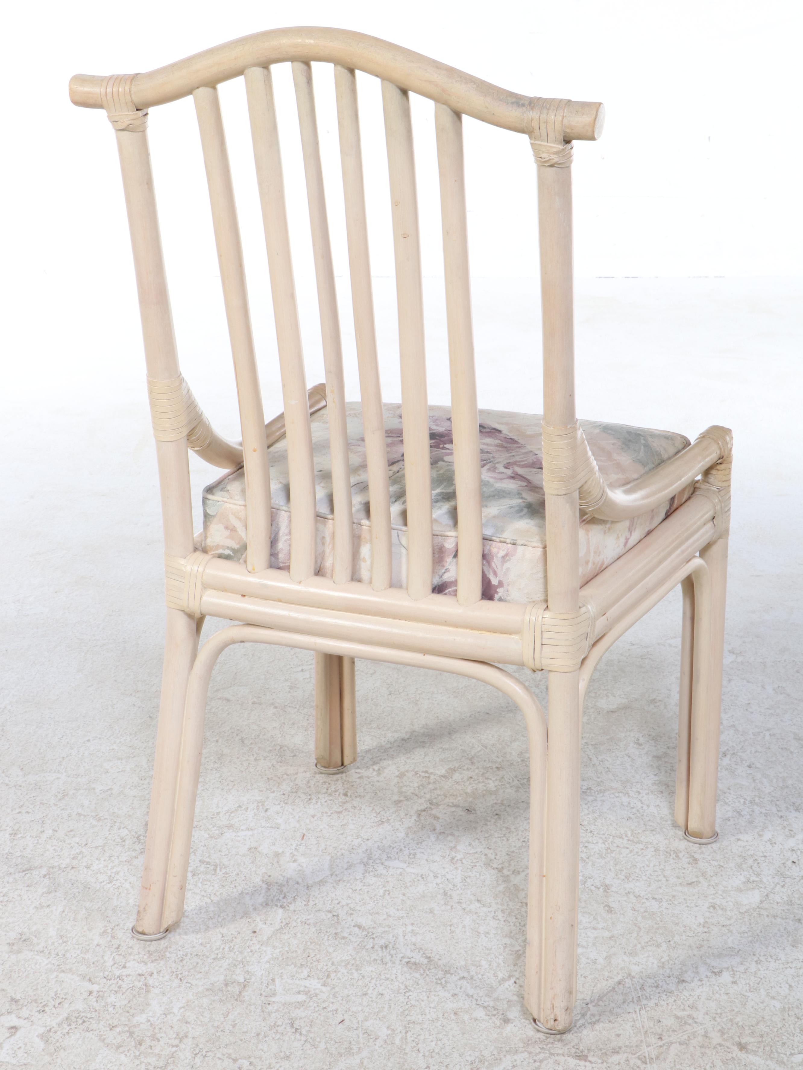 Five Piece Rattan Patio Dining Set with Glass Top Table