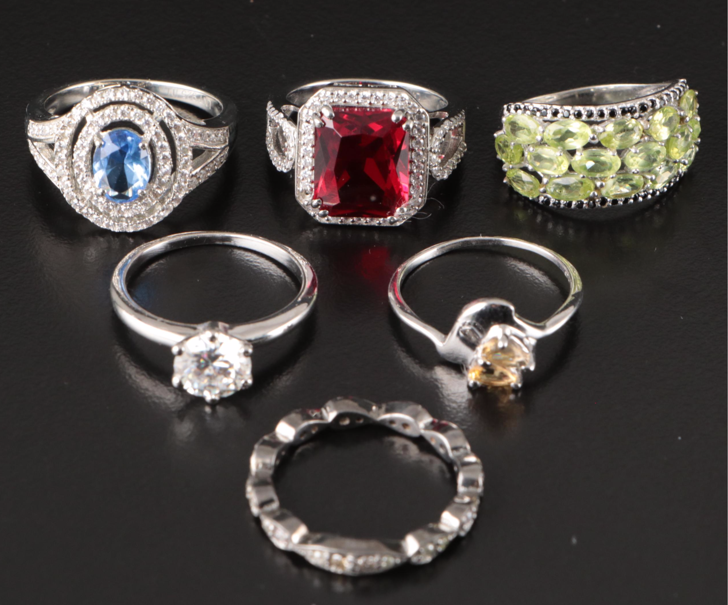 14 Assorted Sterling Silver Rings, Necklaces, Earrings, and Pendants