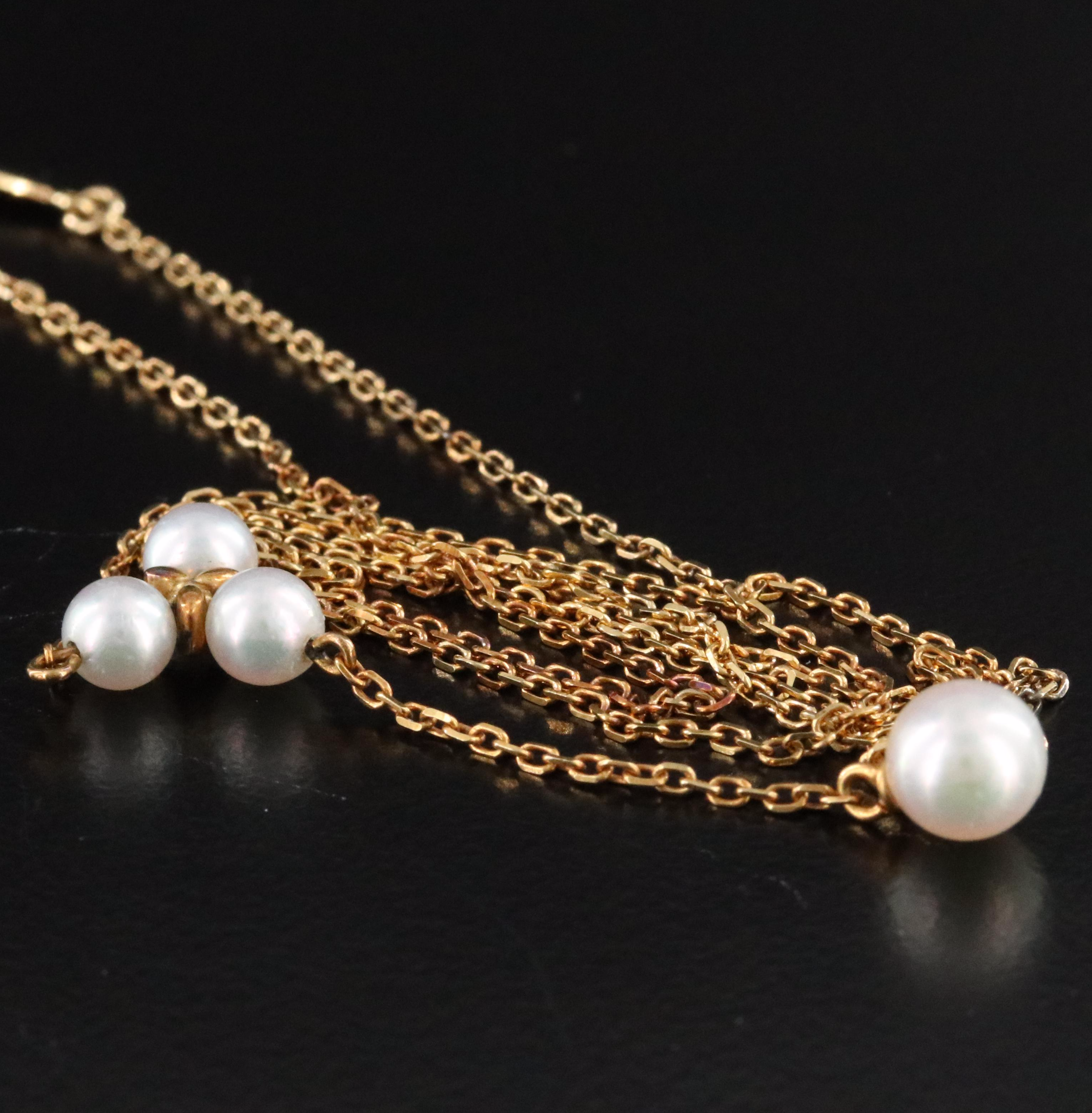 Mikomoto 18K Pearl Lavalier Necklace