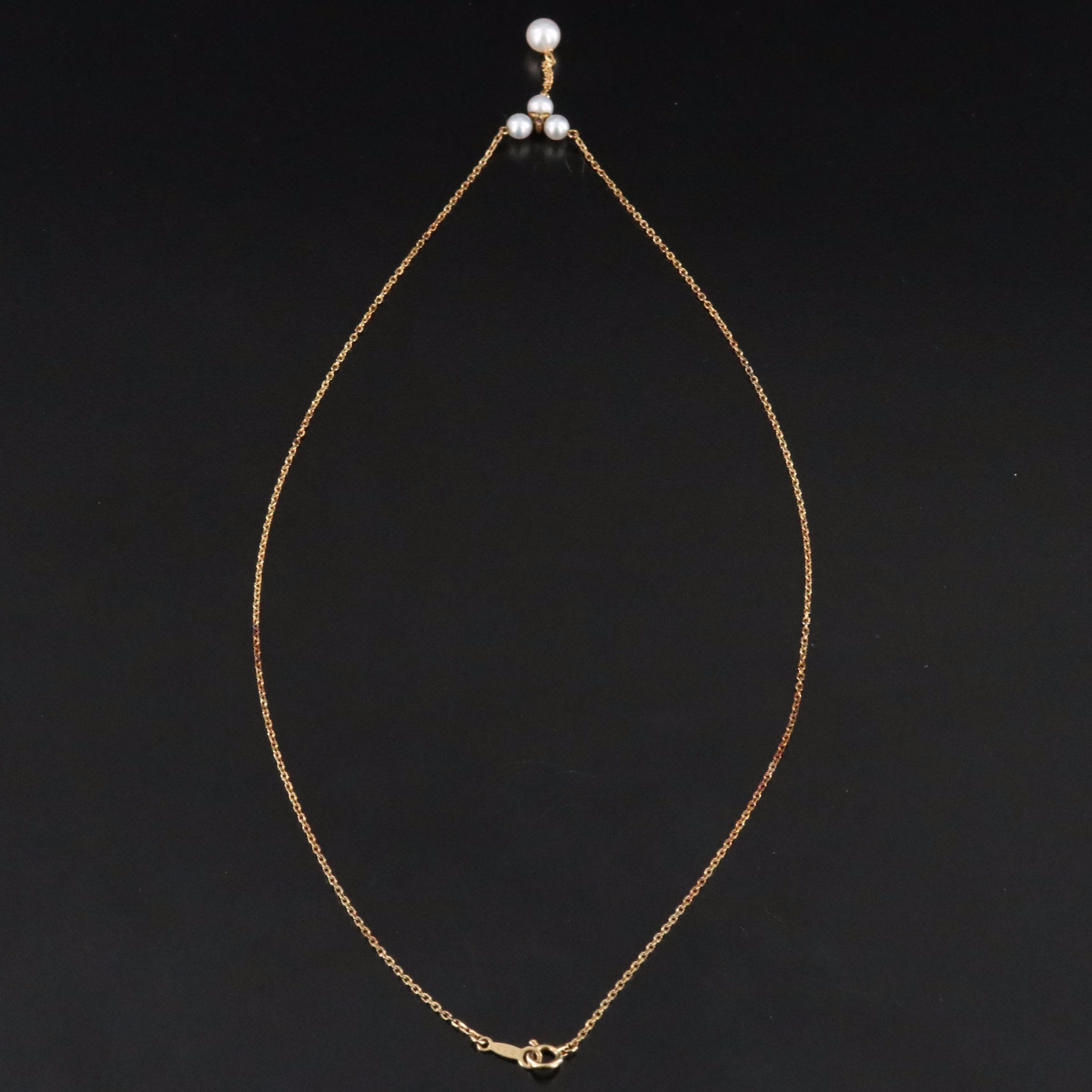 Mikomoto 18K Pearl Lavalier Necklace