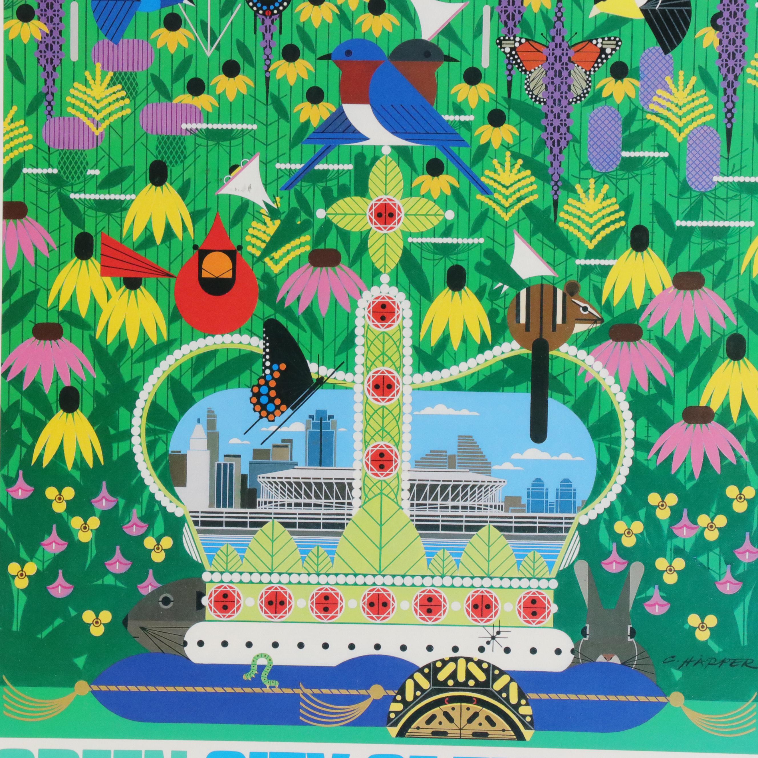 Charley Harper "Cincinnaturally!" Offset Lithograph Poster, 1992