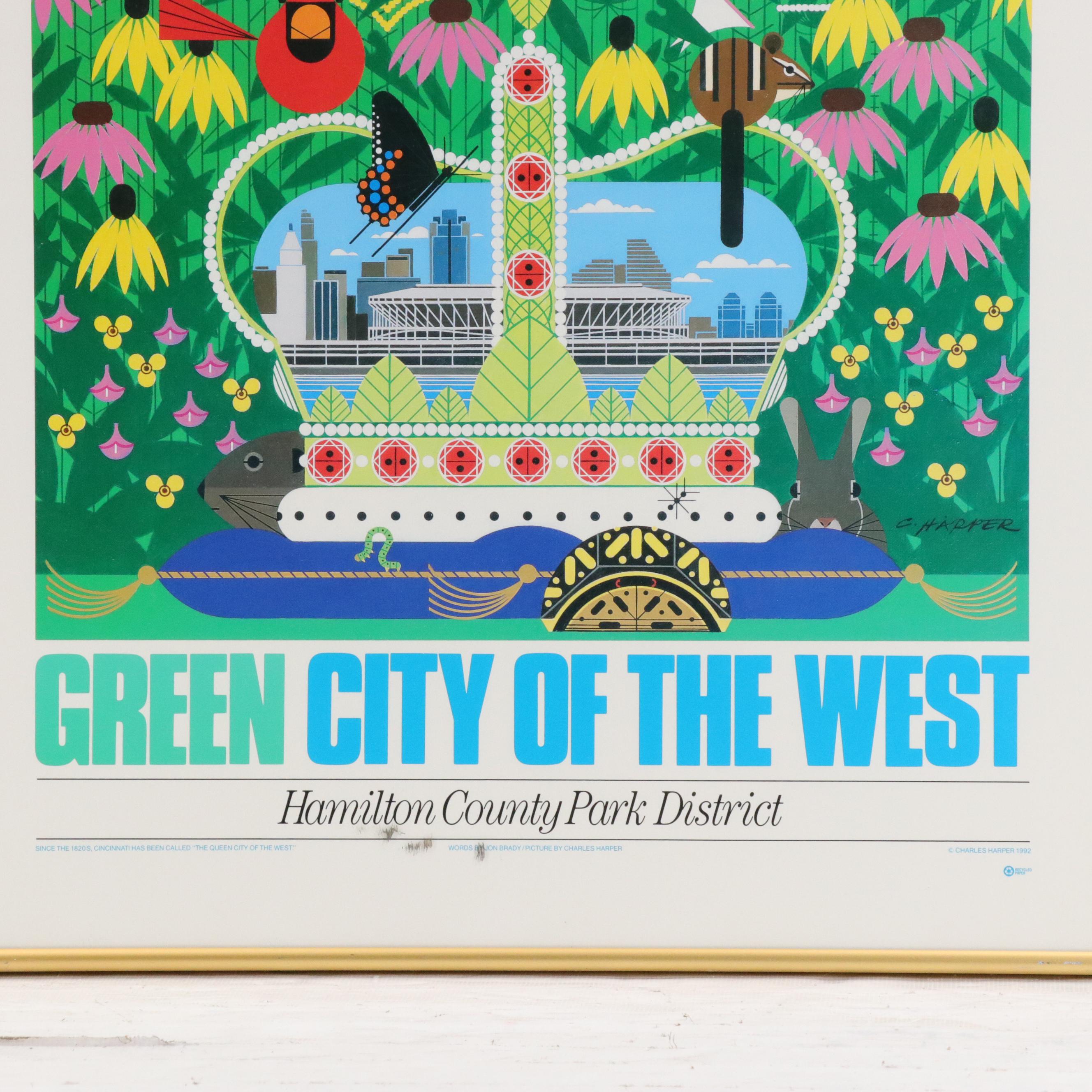 Charley Harper "Cincinnaturally!" Offset Lithograph Poster, 1992