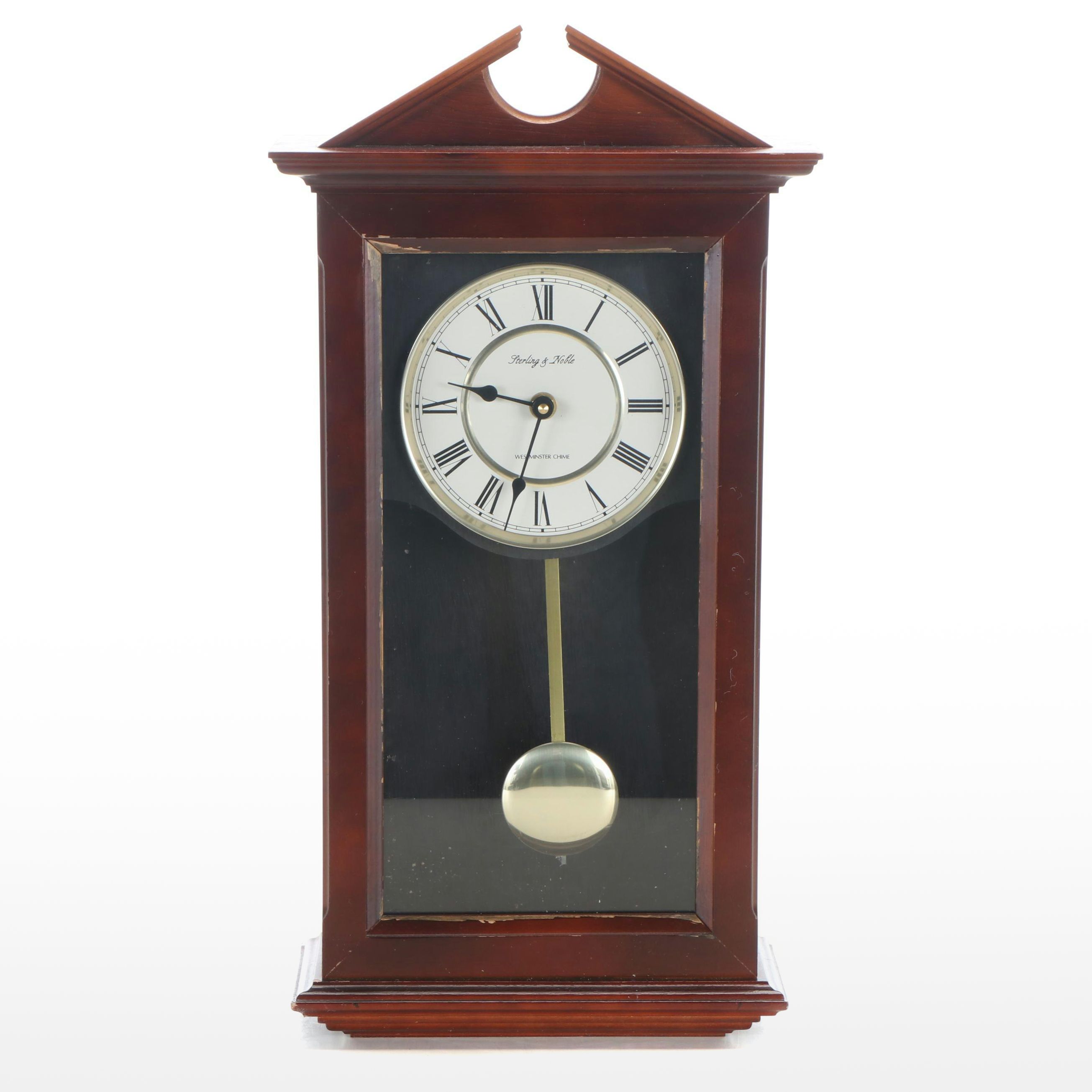 Sterling and Noble Wooden Westminster Chime Wall Clock