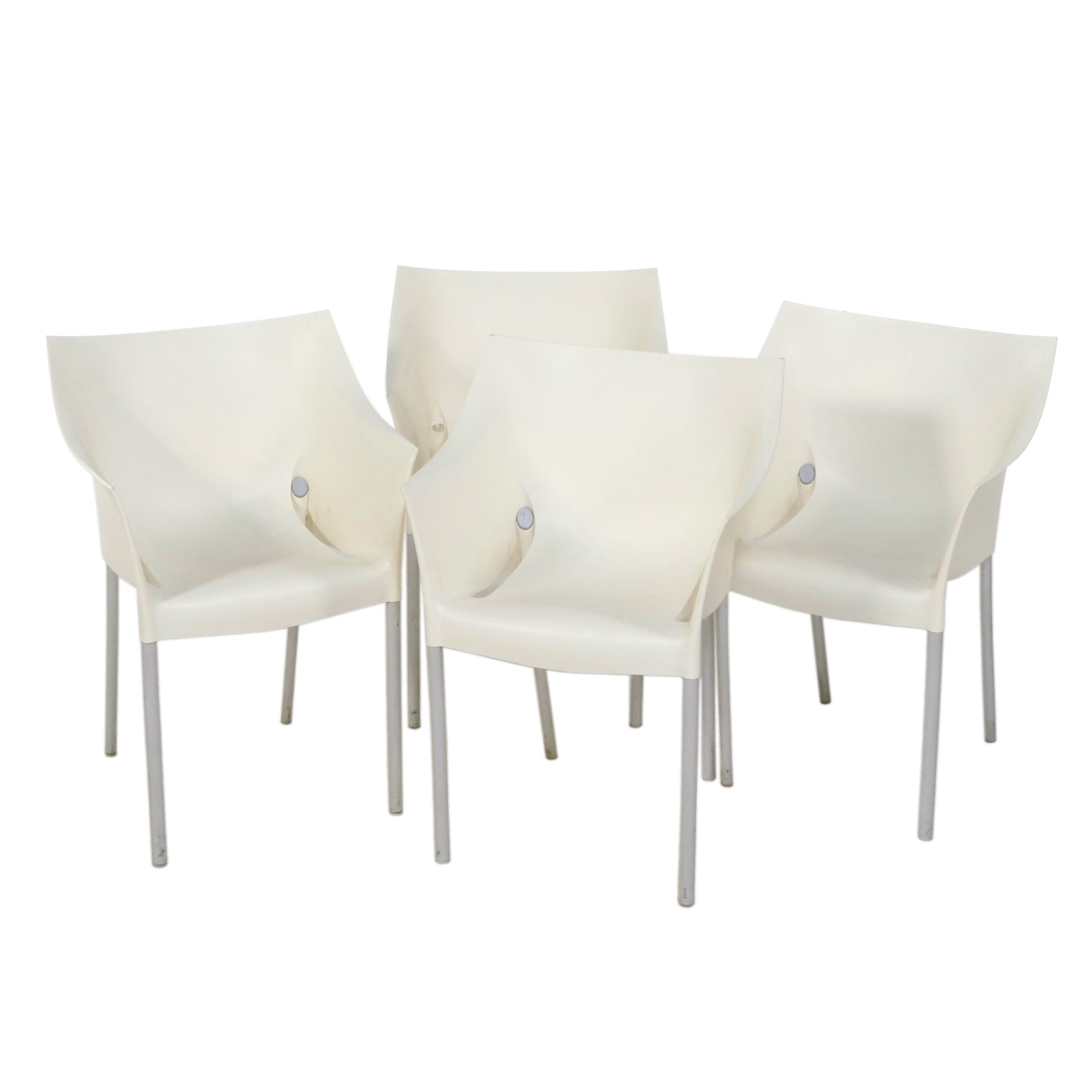 Four Philippe Starck for Kartell "Dr. No" Polypropylene and Aluminum Armchairs