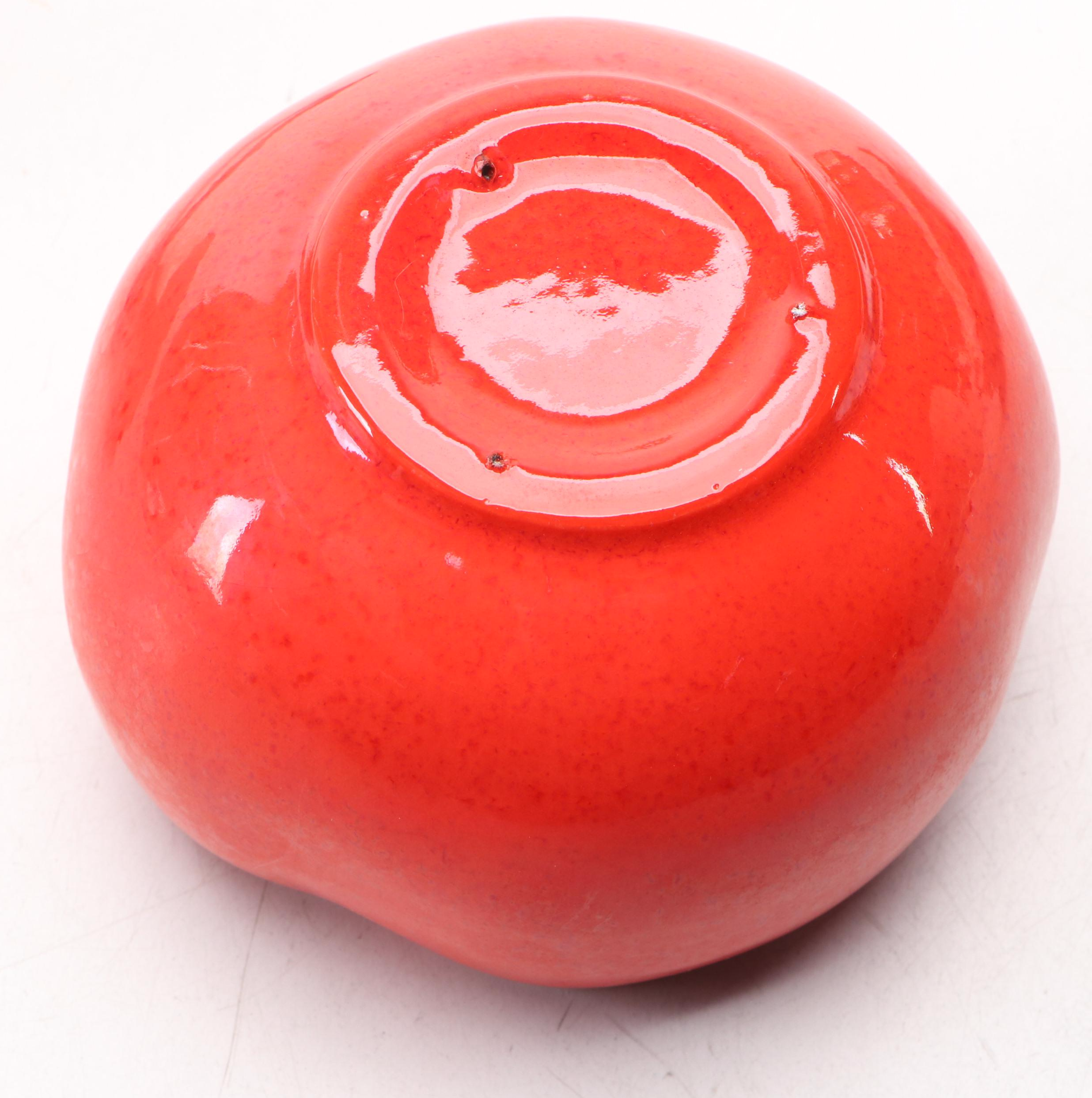 Ceramic Apple and Strawberry Shaped Cookie Jars with Other Ceramic Tableware