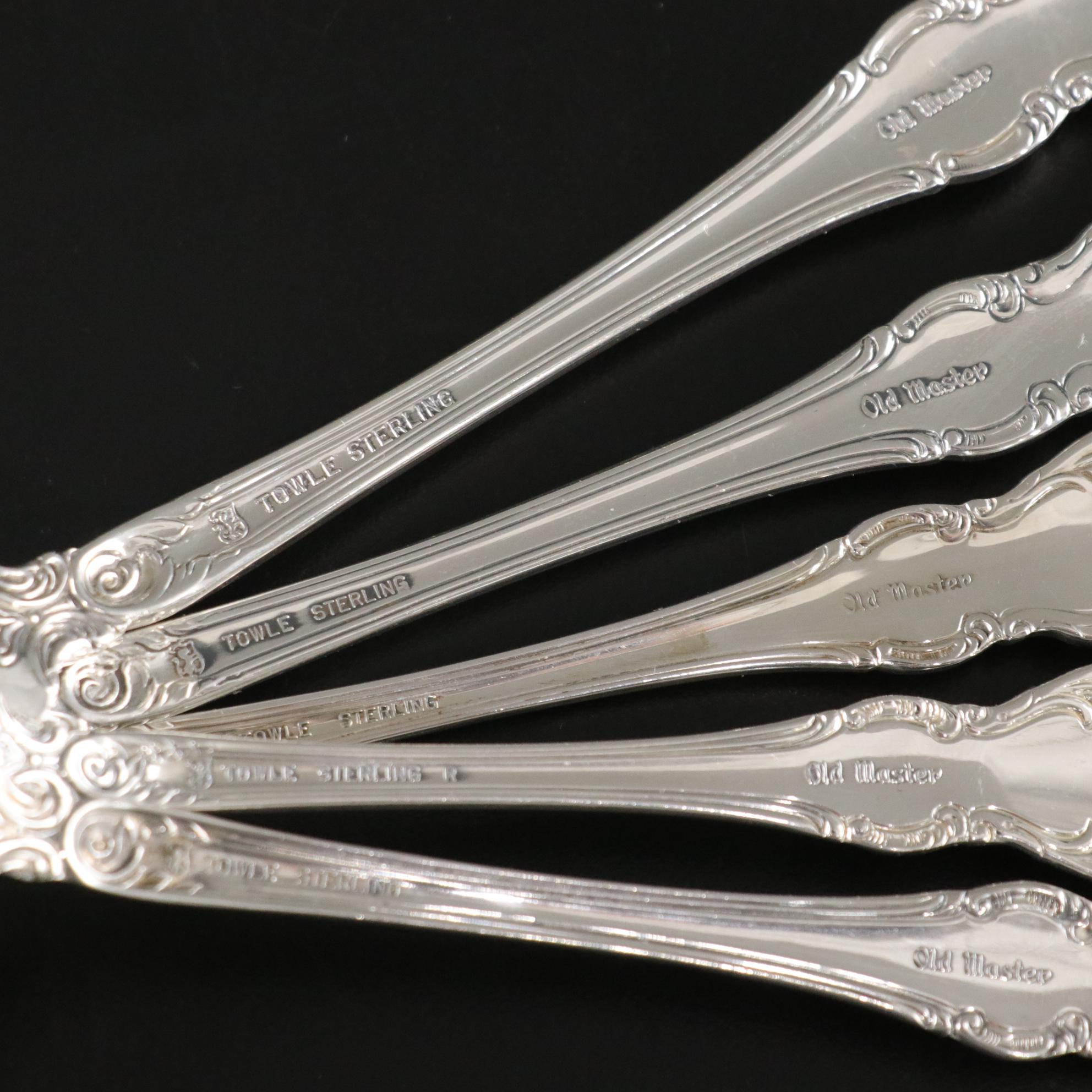 Sterling Silver Towle "Old Master" Flatware With Serving and Specialty Pieces