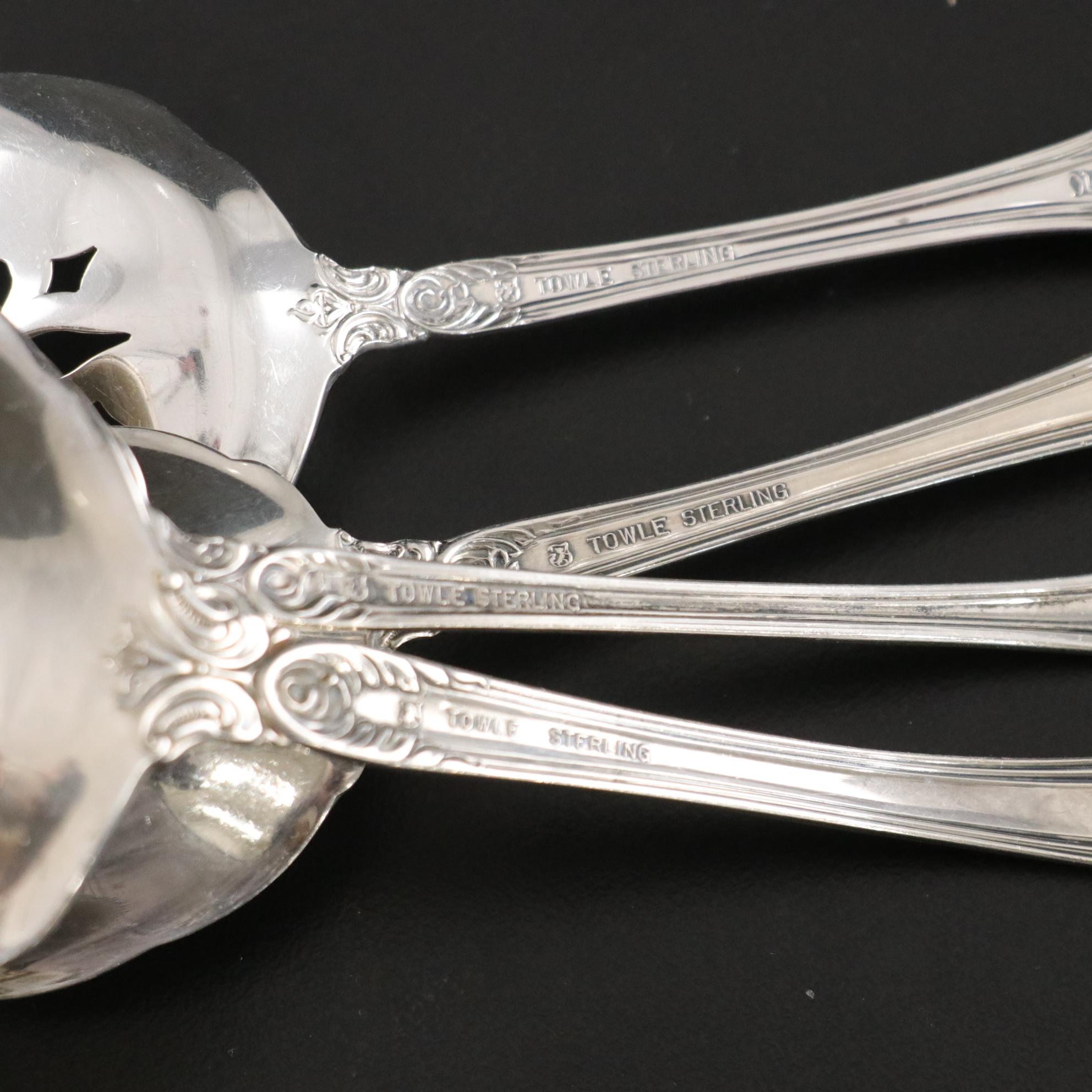 Sterling Silver Towle "Old Master" Flatware With Serving and Specialty Pieces