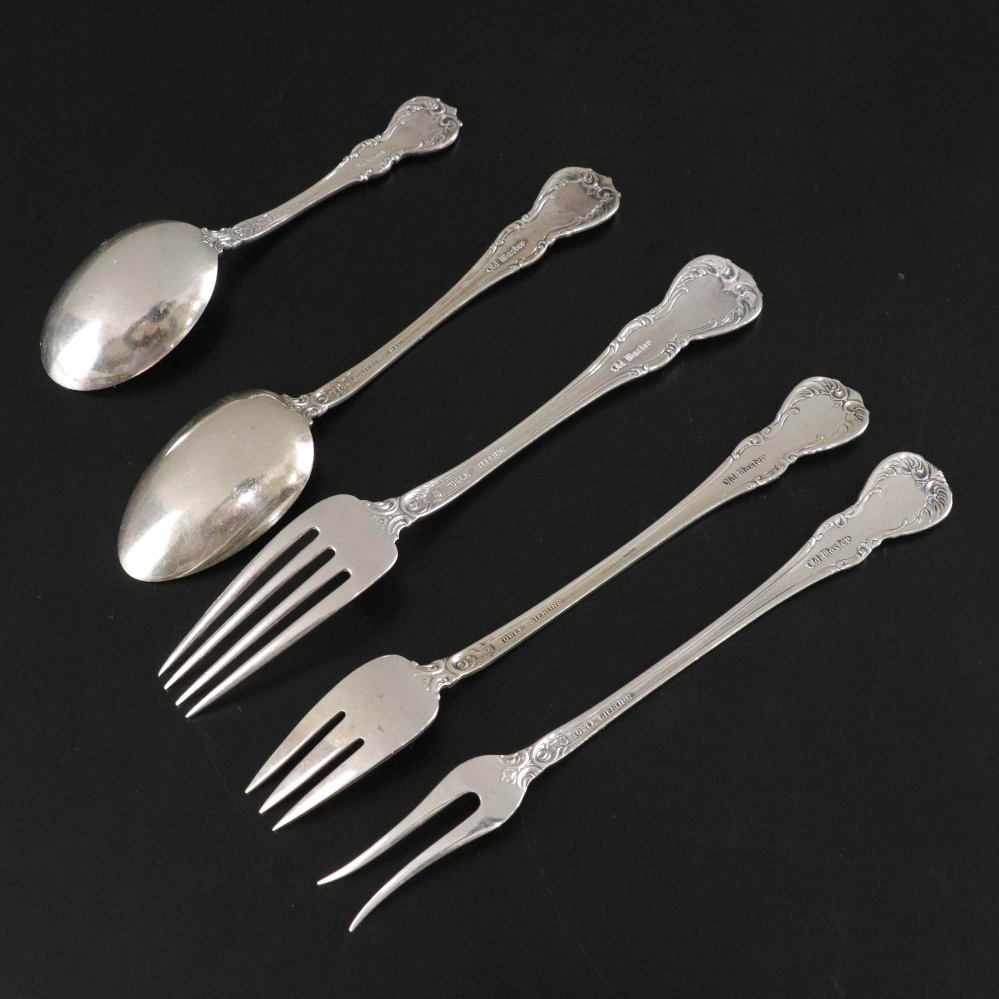 Sterling Silver Towle "Old Master" Flatware With Serving and Specialty Pieces