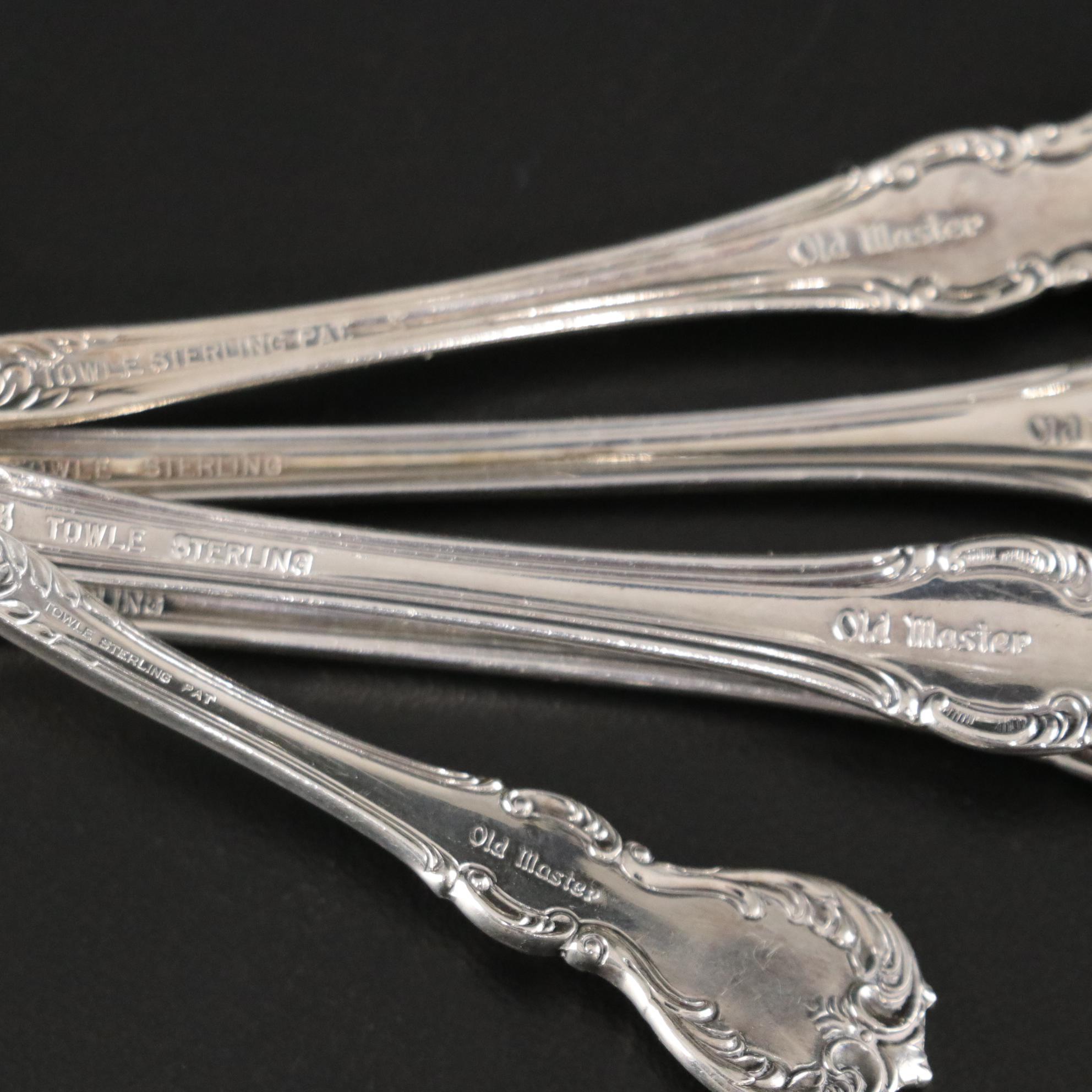Sterling Silver Towle "Old Master" Flatware With Serving and Specialty Pieces