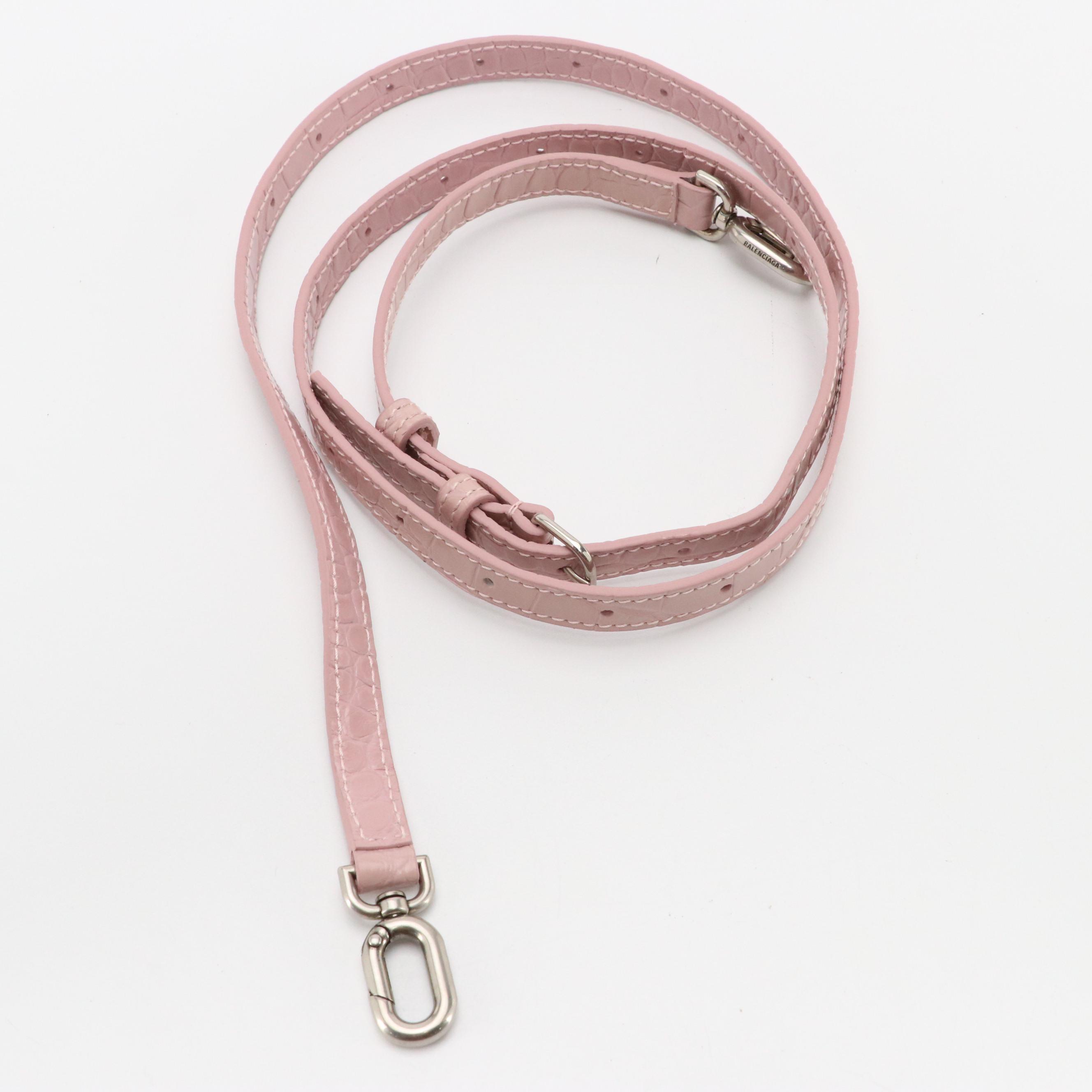 Balenciaga Small Hourglass Two-Way Bag in Lilac Croc Embossed Leather