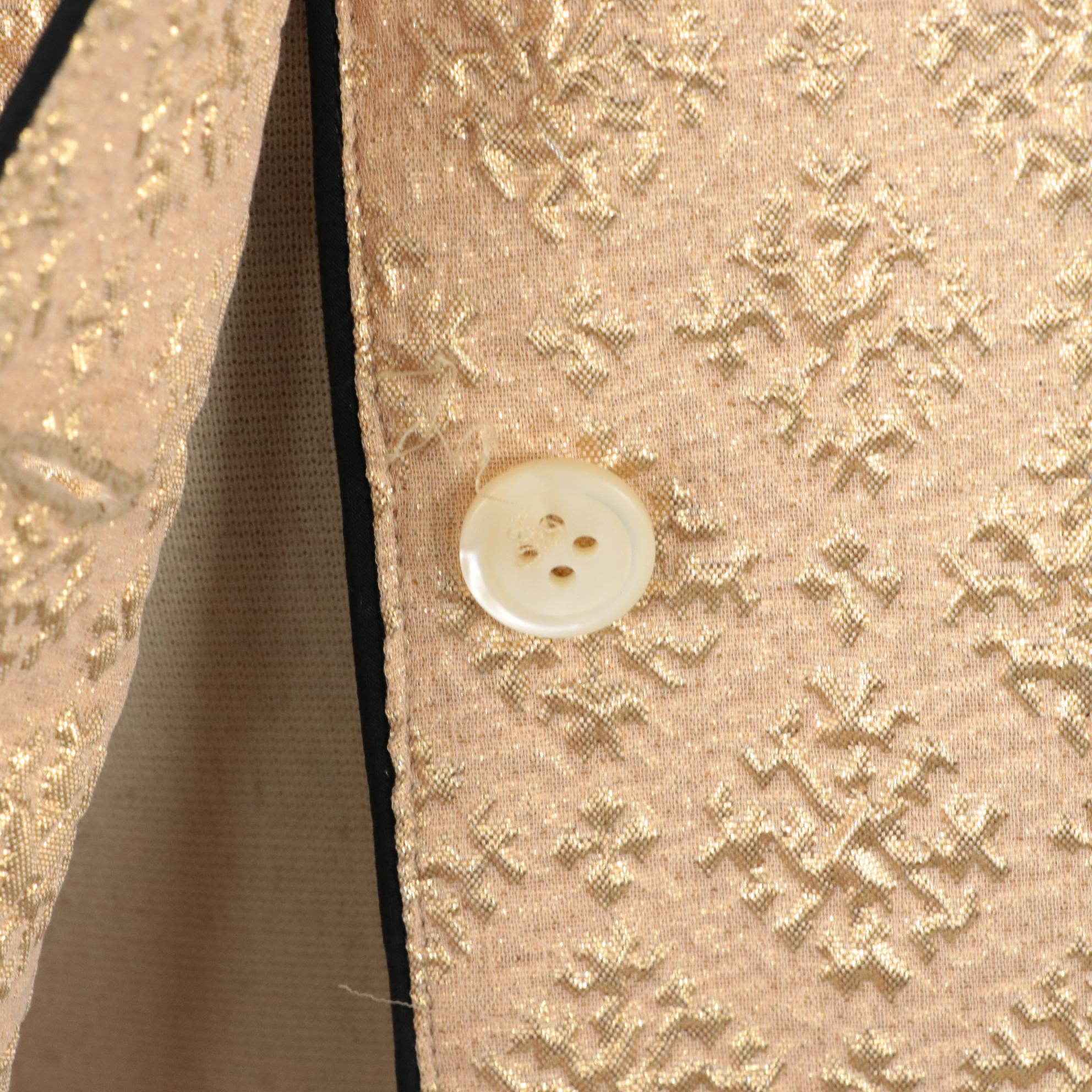 Prada Metallic Textured Silk Button-Up Shirt, 2000s