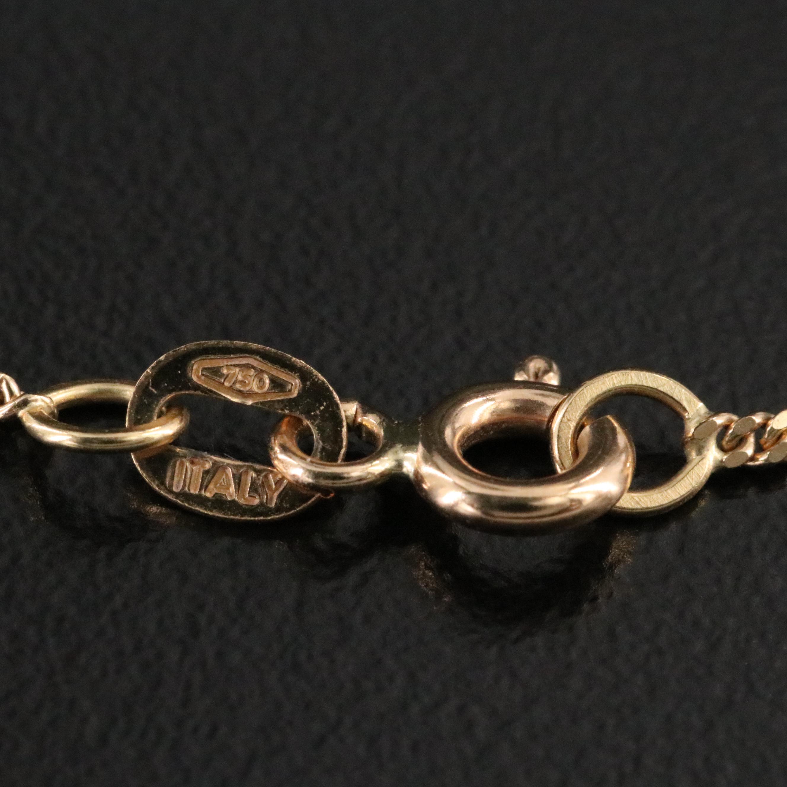 18K CZ Greek Key Pendant Necklace