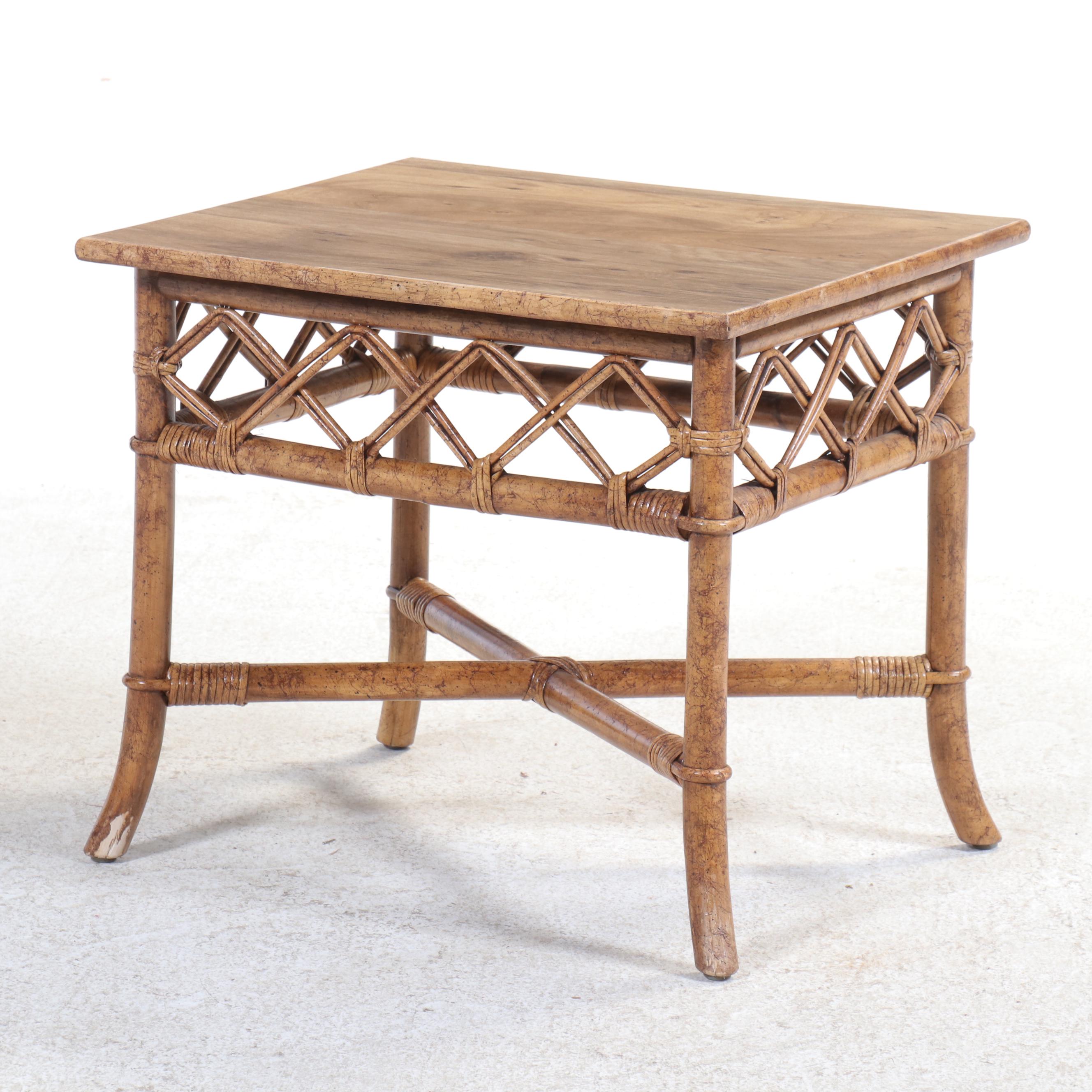 Three-Piece Ficks Reed Rattan Patio Seating Set, Mid to Late 20th Century