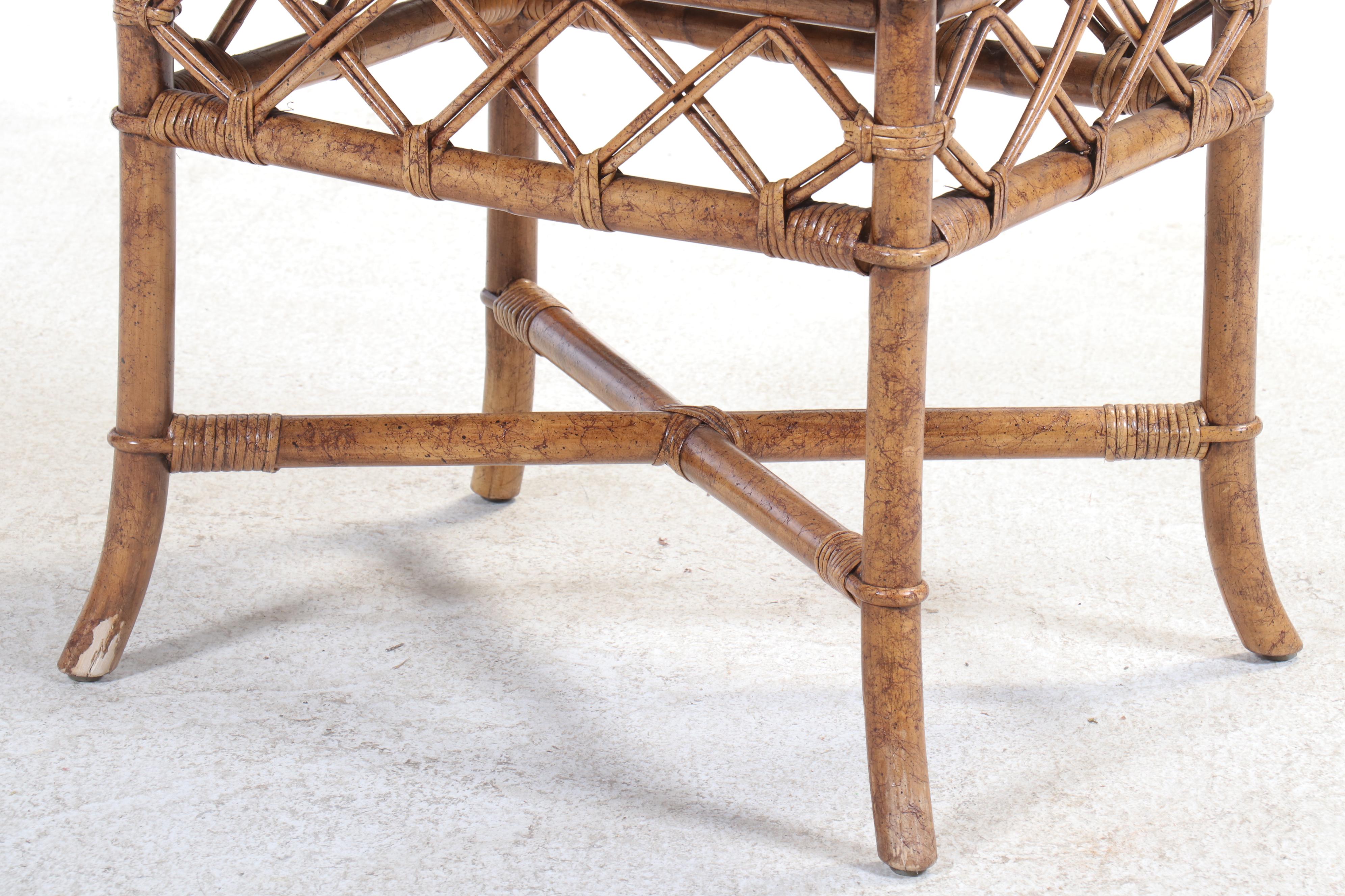 Three-Piece Ficks Reed Rattan Patio Seating Set, Mid to Late 20th Century