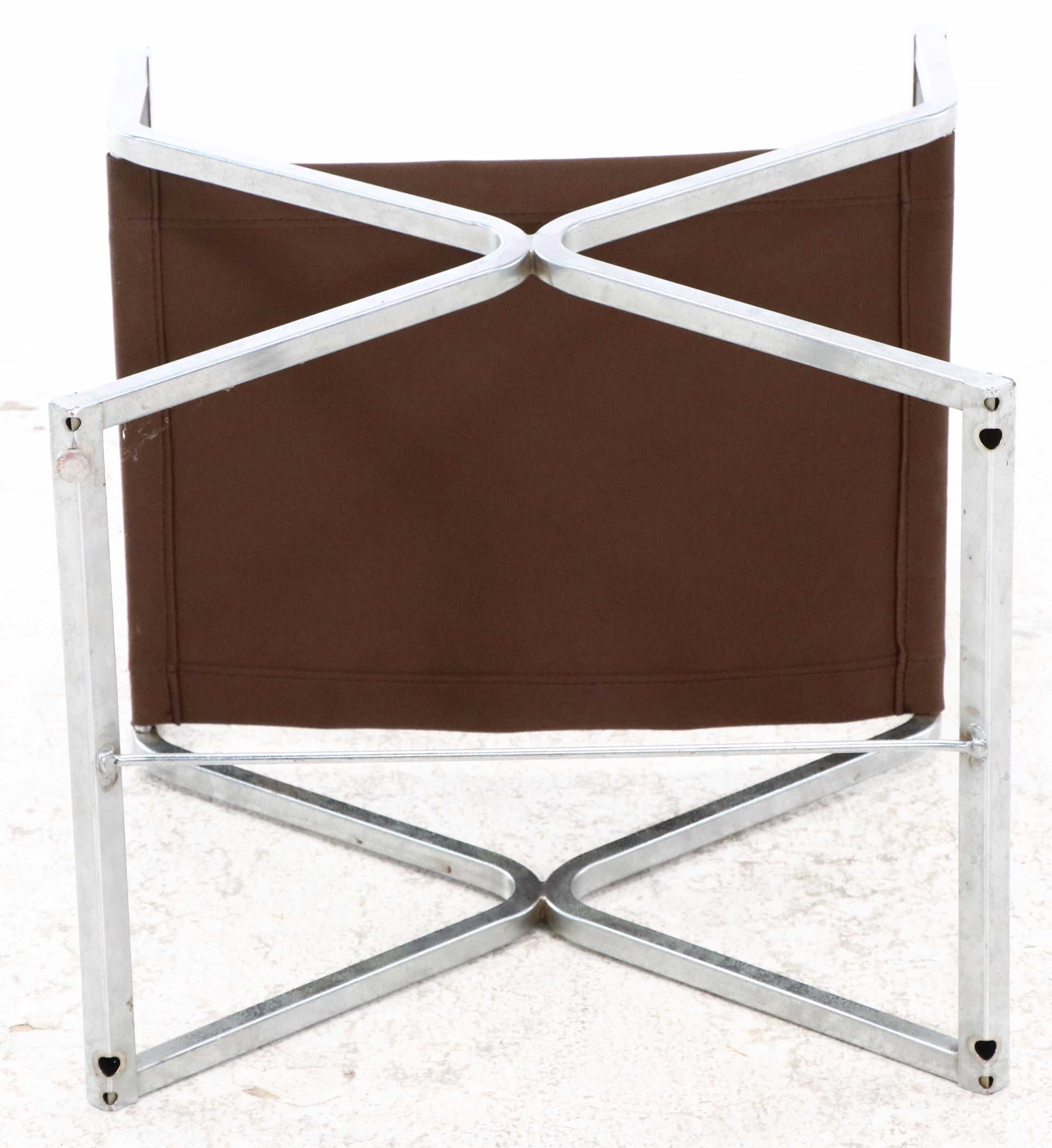 Set of Four Mid Century Modern Style Chrome Director's Chairs, Mid-Late 20th C.