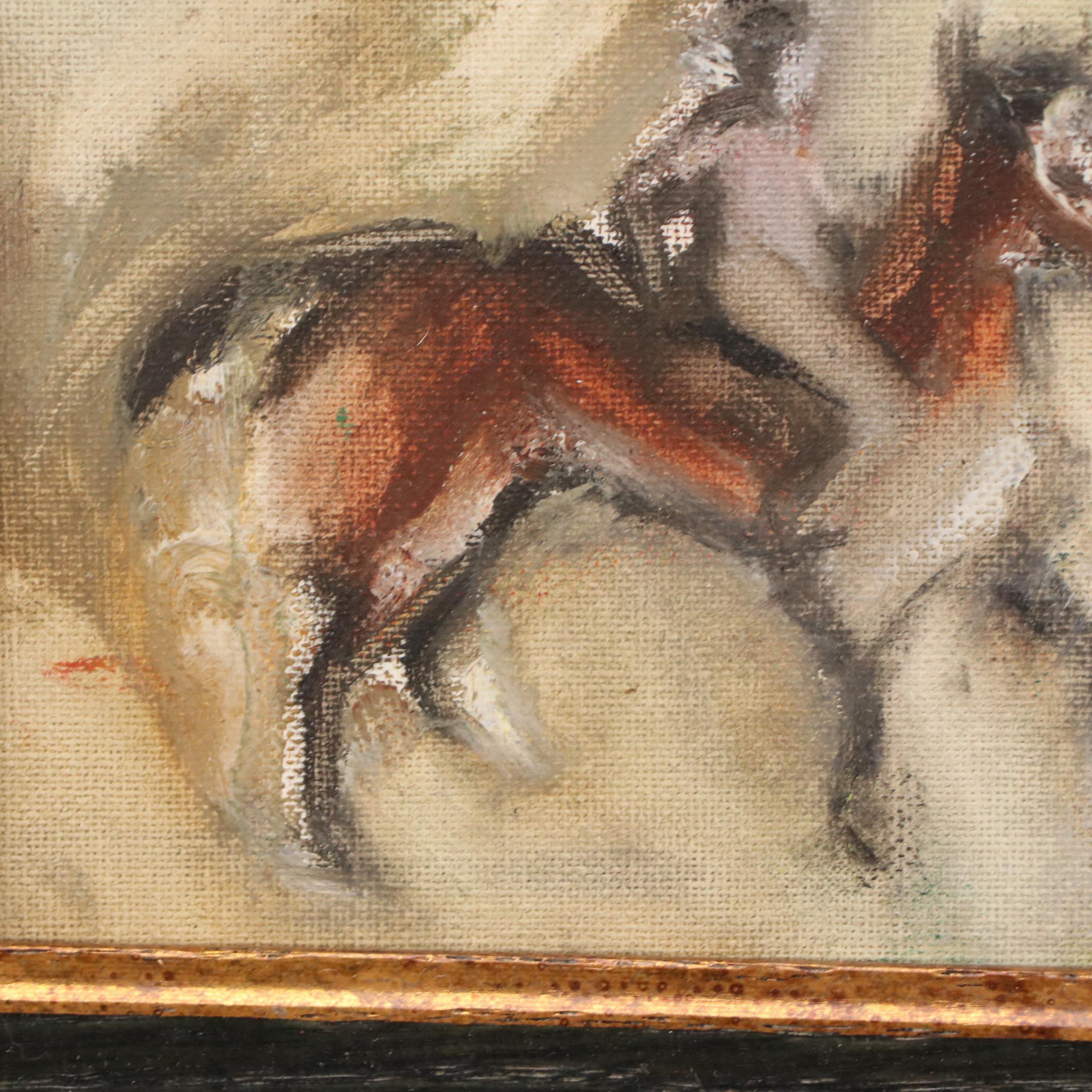 Alla Prima Oil Painting of Horse and Rider, Circa 2010