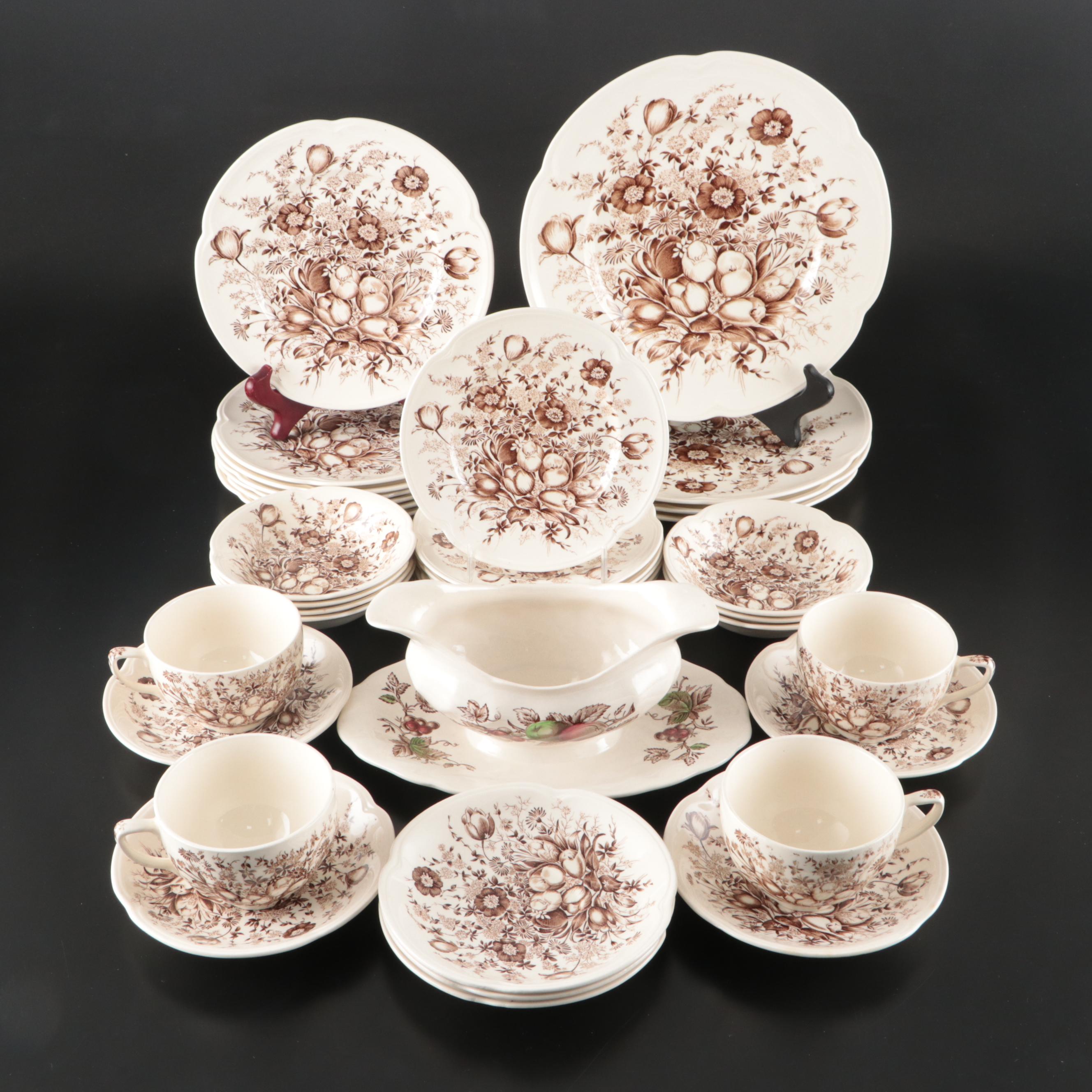 Johnson Bros. "Dover" Dinnerware with "Harvest Time" Gravy Boat