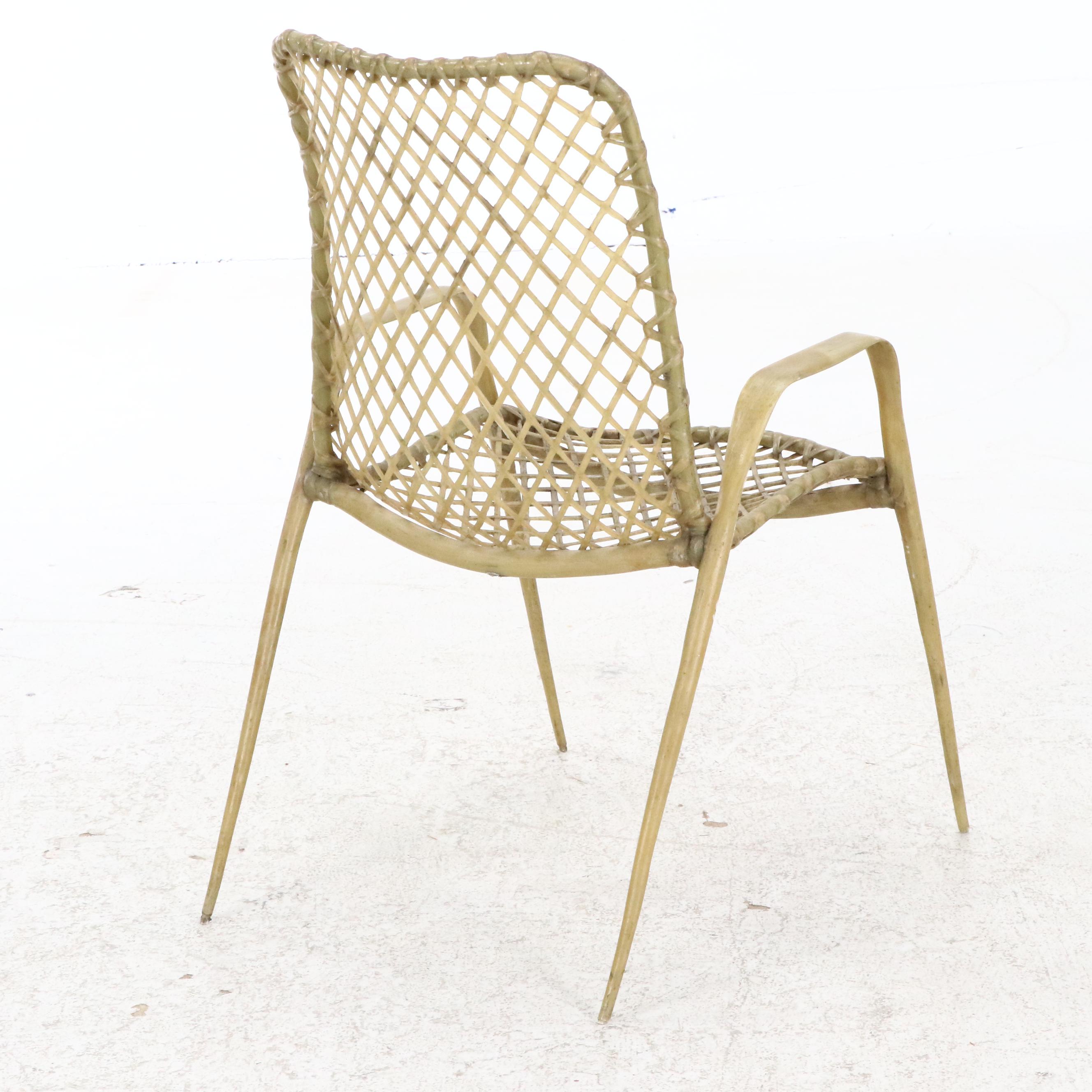 Six Troy Sunshade Co. Mid Century Modern Resin "String" Chairs