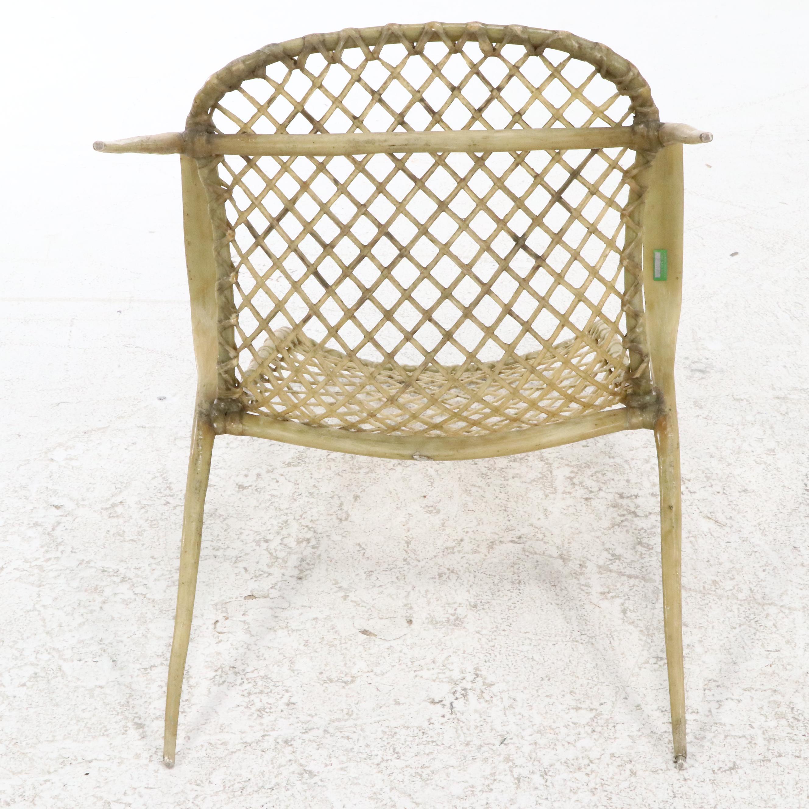Six Troy Sunshade Co. Mid Century Modern Resin "String" Chairs