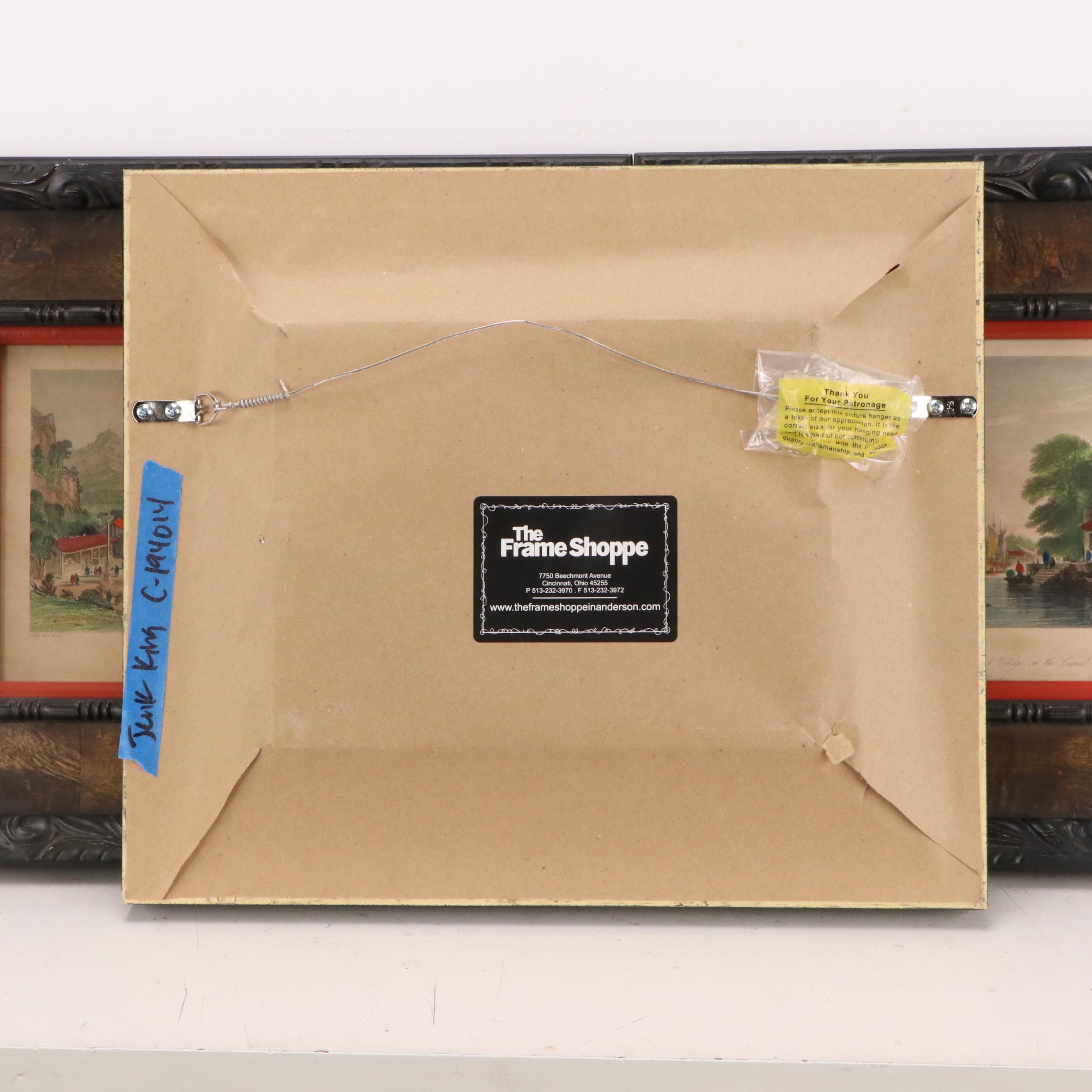 After Thomas Allom Hand-Colored Engravings of Chinese Landscapes