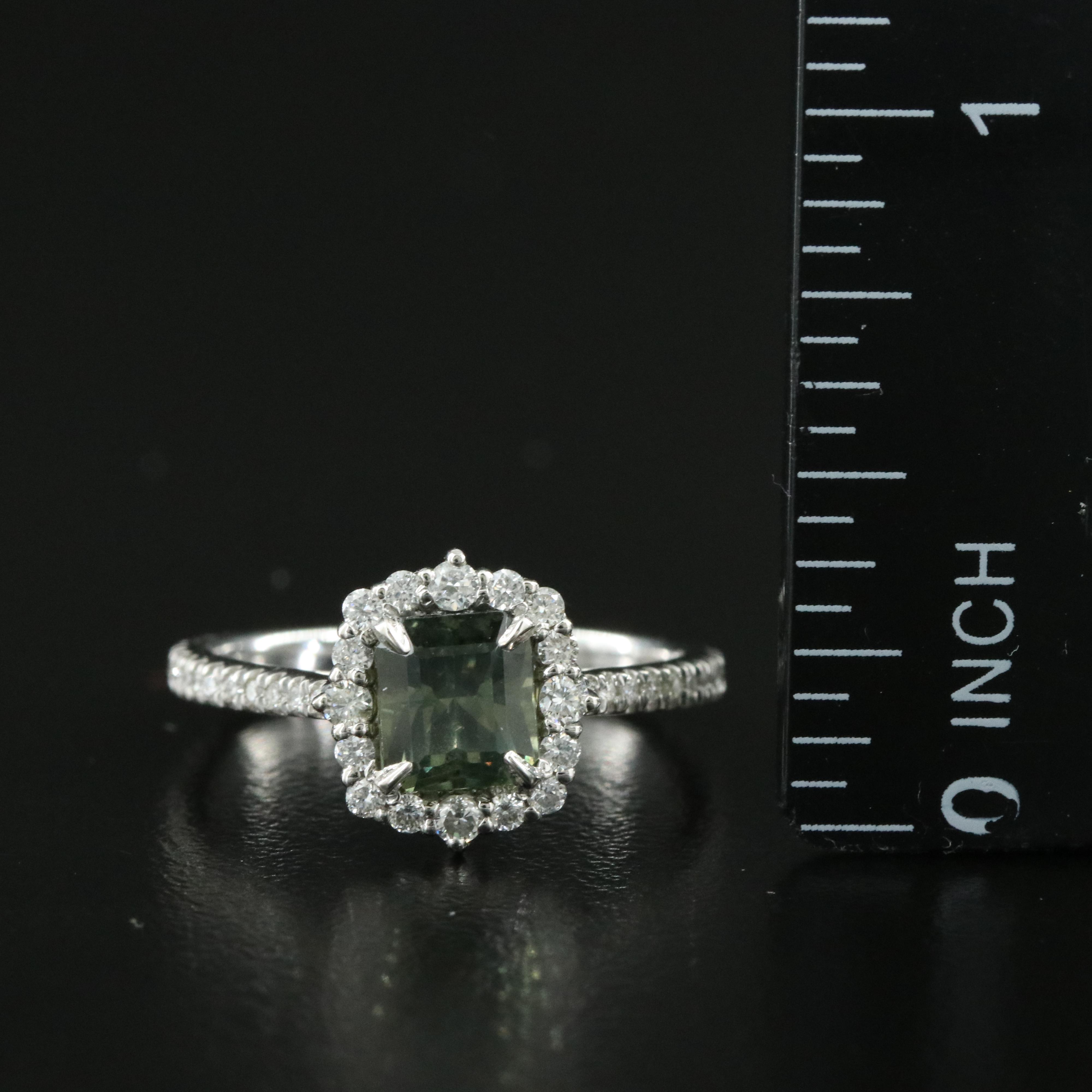 Platinum 1.43 CT Unheated Sapphire and Diamond Ring with GIA Report