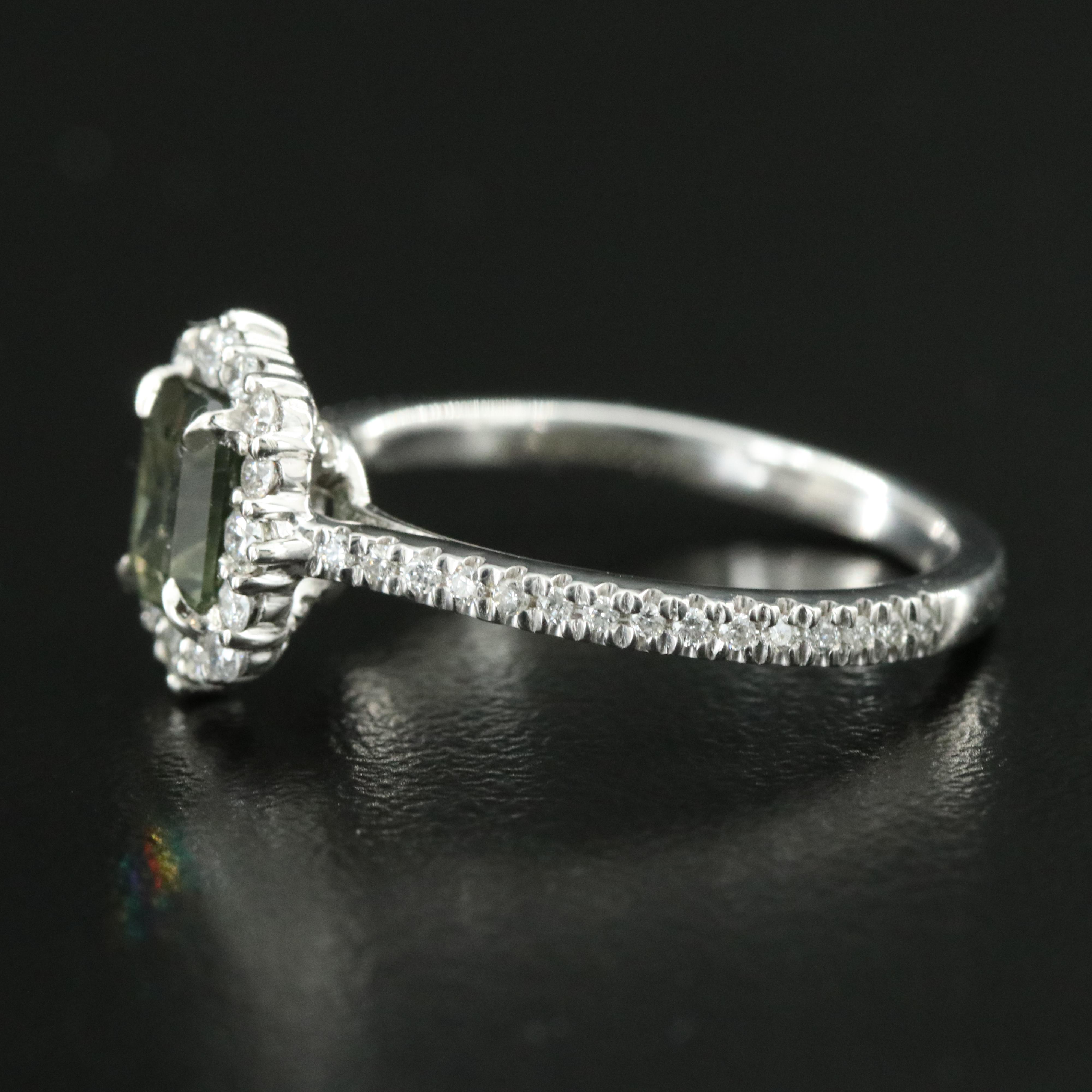 Platinum 1.43 CT Unheated Sapphire and Diamond Ring with GIA Report