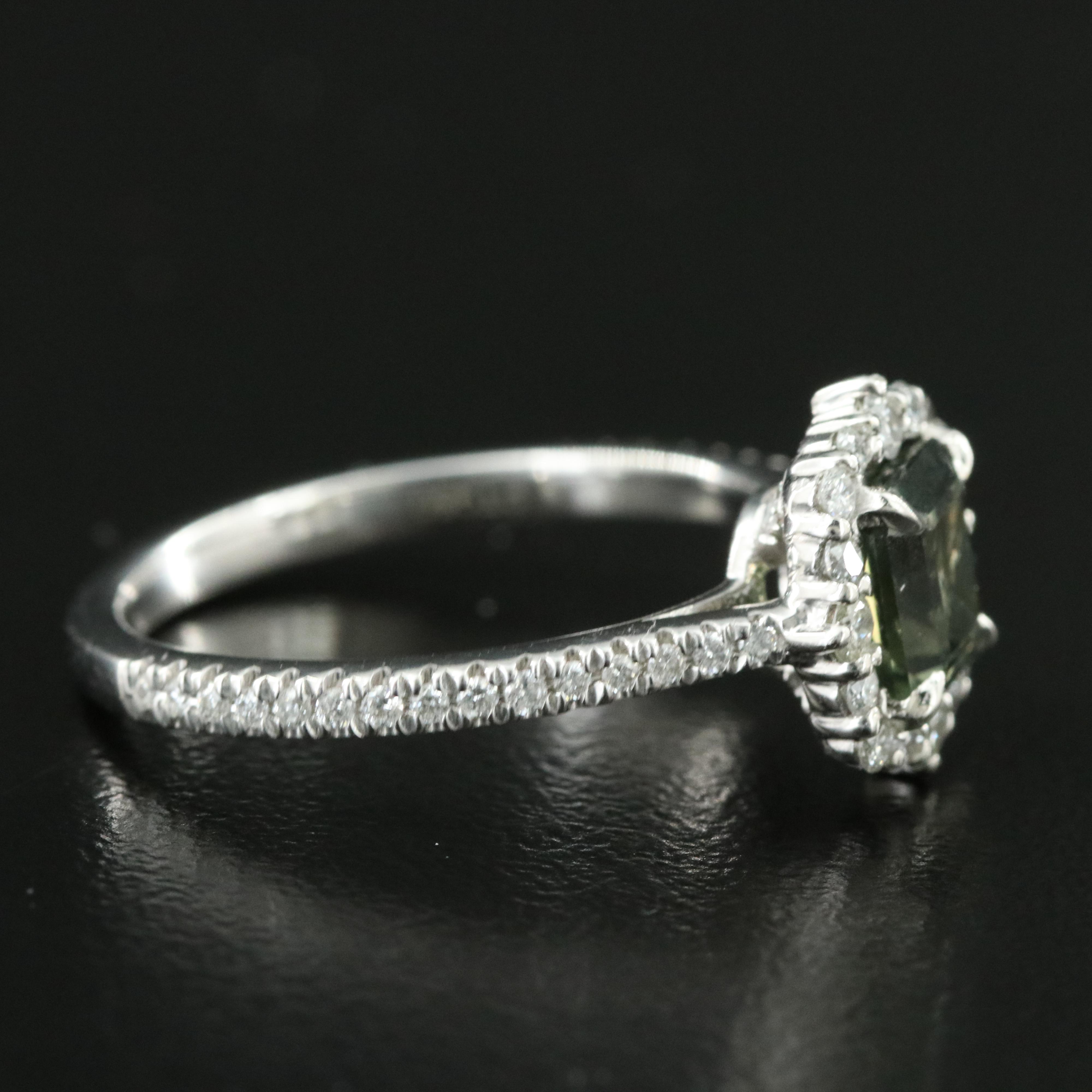 Platinum 1.43 CT Unheated Sapphire and Diamond Ring with GIA Report