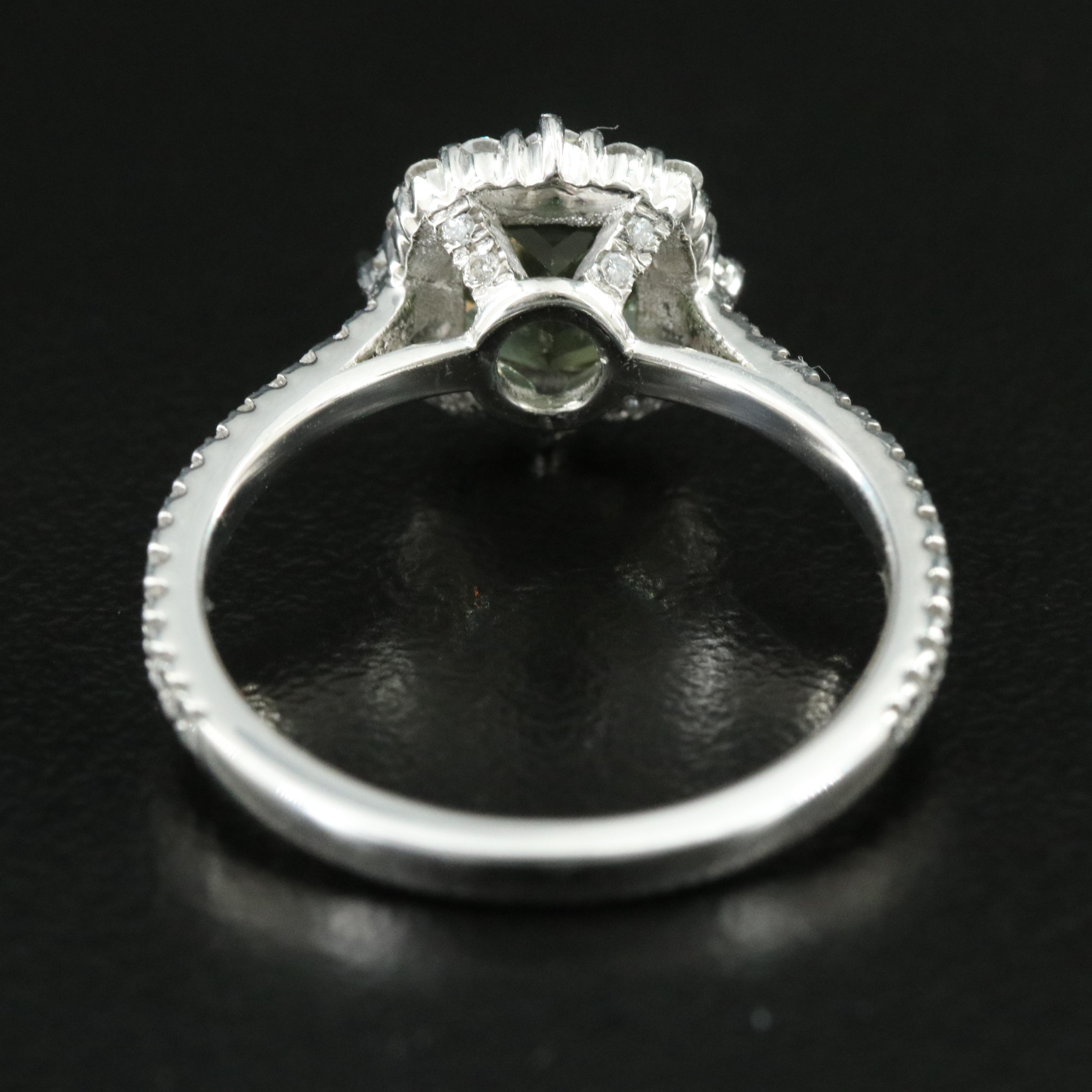 Platinum 1.43 CT Unheated Sapphire and Diamond Ring with GIA Report