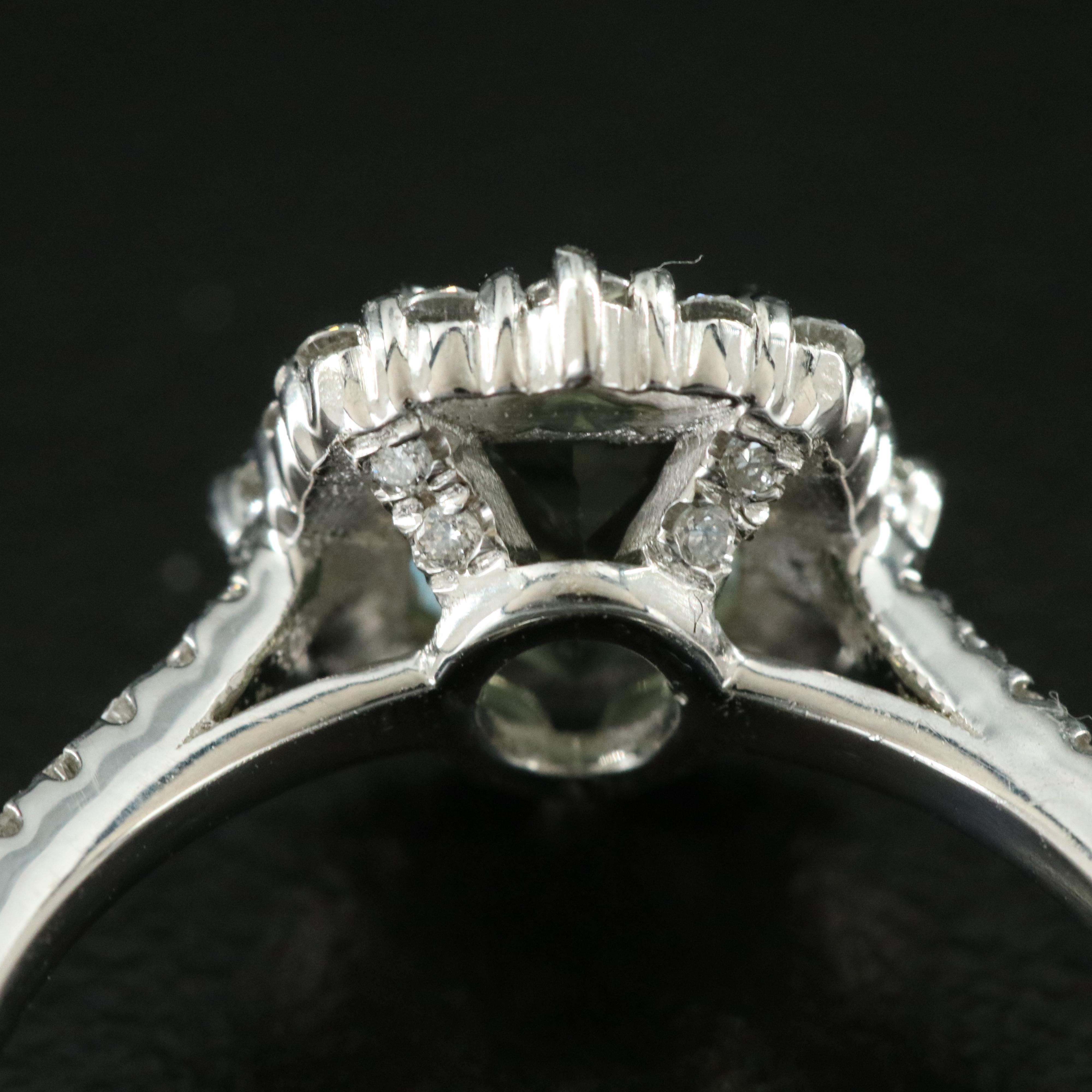 Platinum 1.43 CT Unheated Sapphire and Diamond Ring with GIA Report