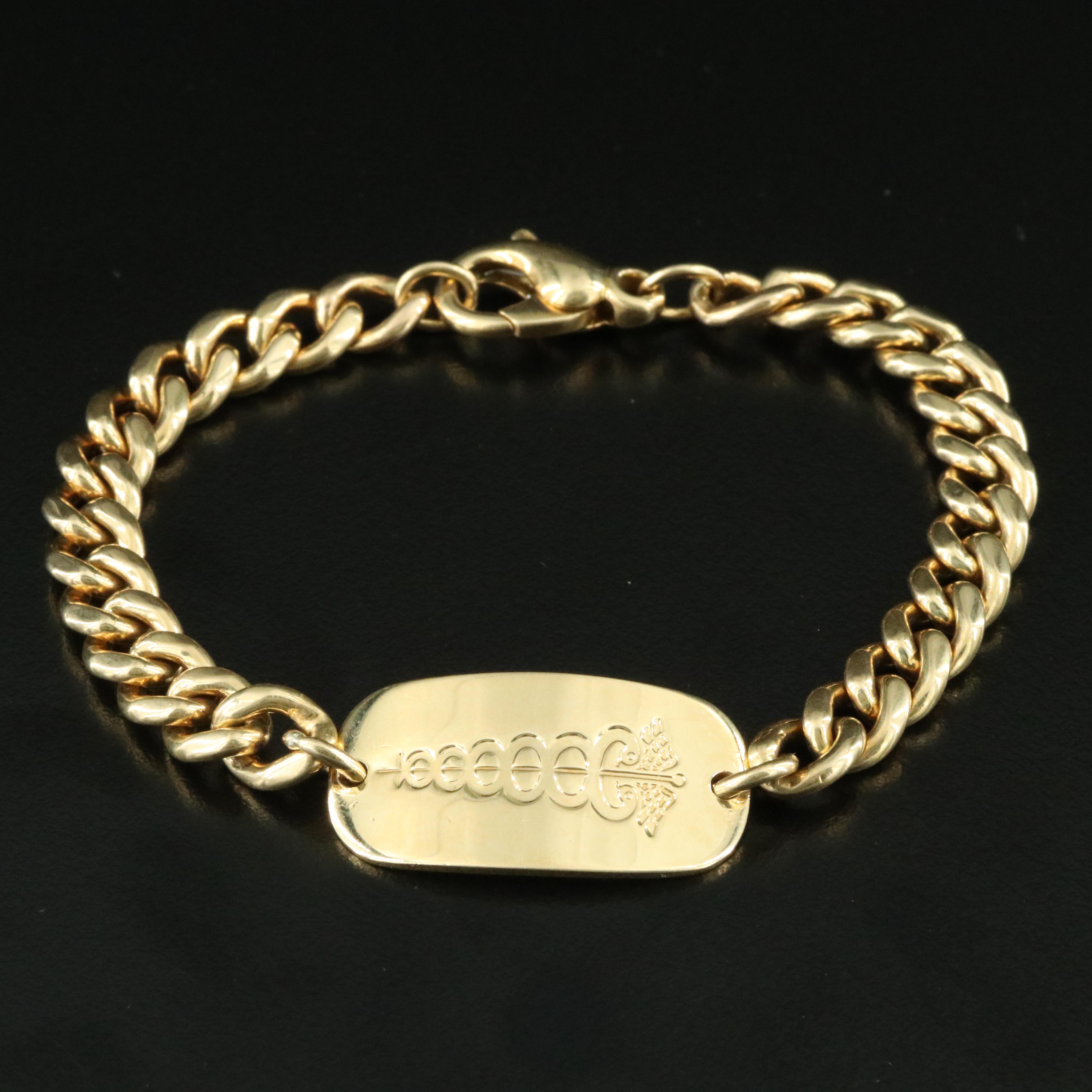 Tiffany & Co. 18K Caduceus Medical ID Bracelet