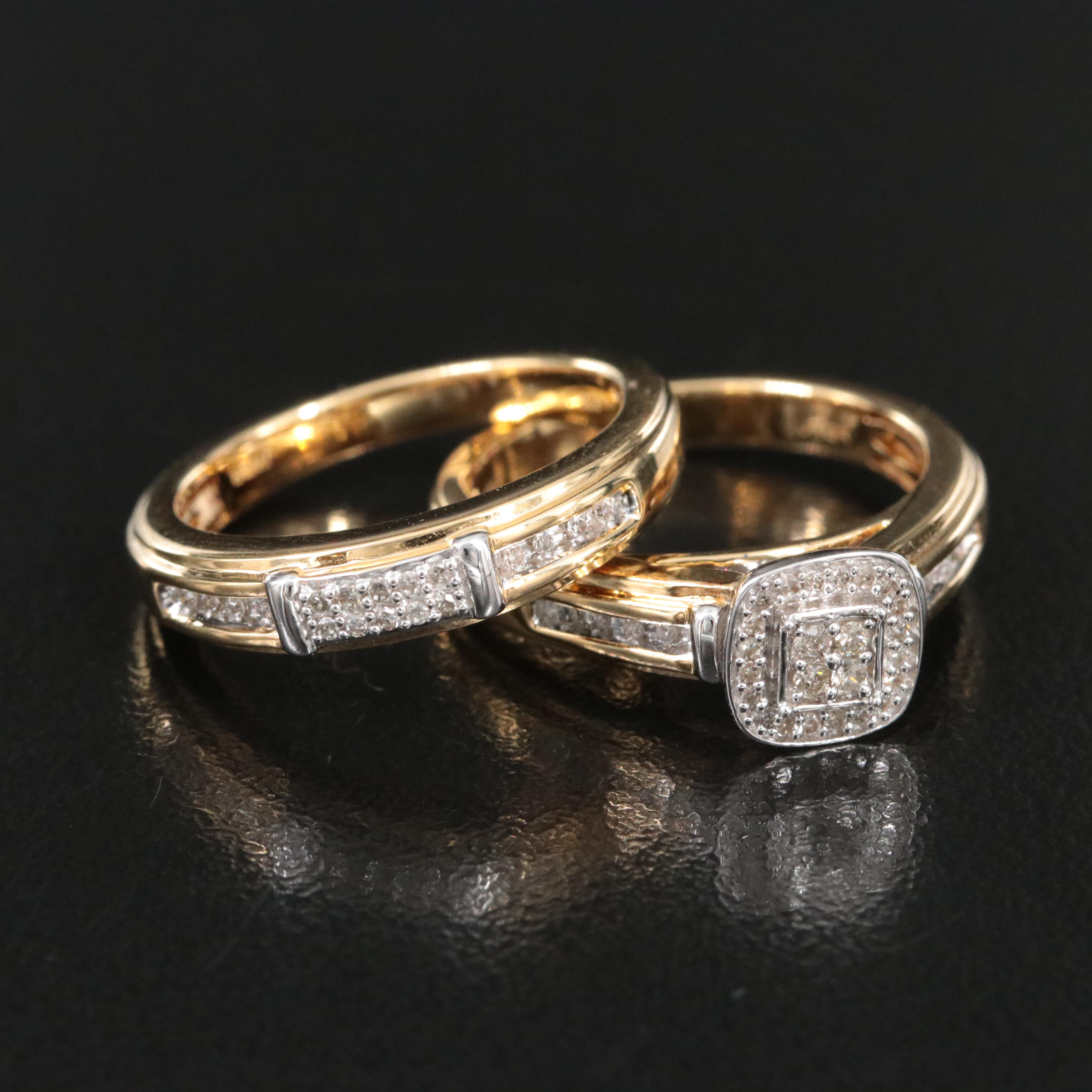 Sterling Diamond Ring Set